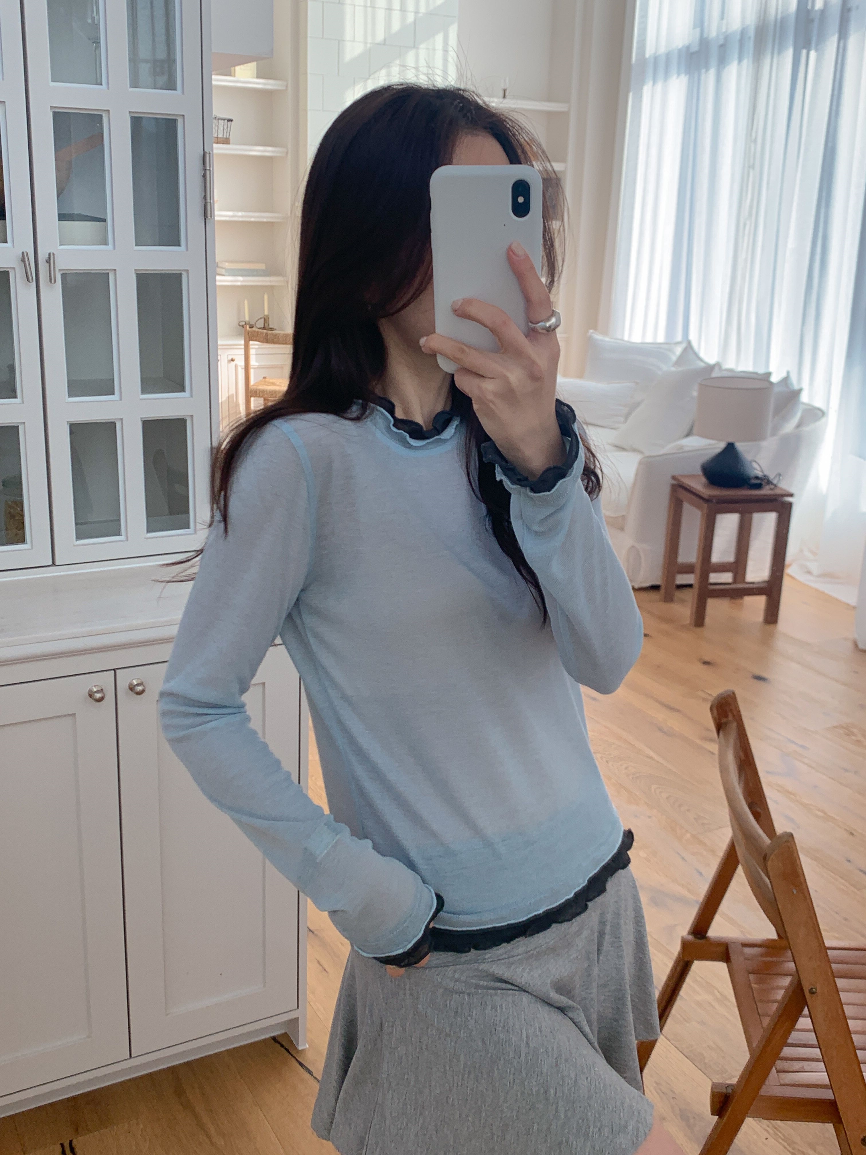 メロウスリムレイヤード風配色Tシャツ | 詳細画像19