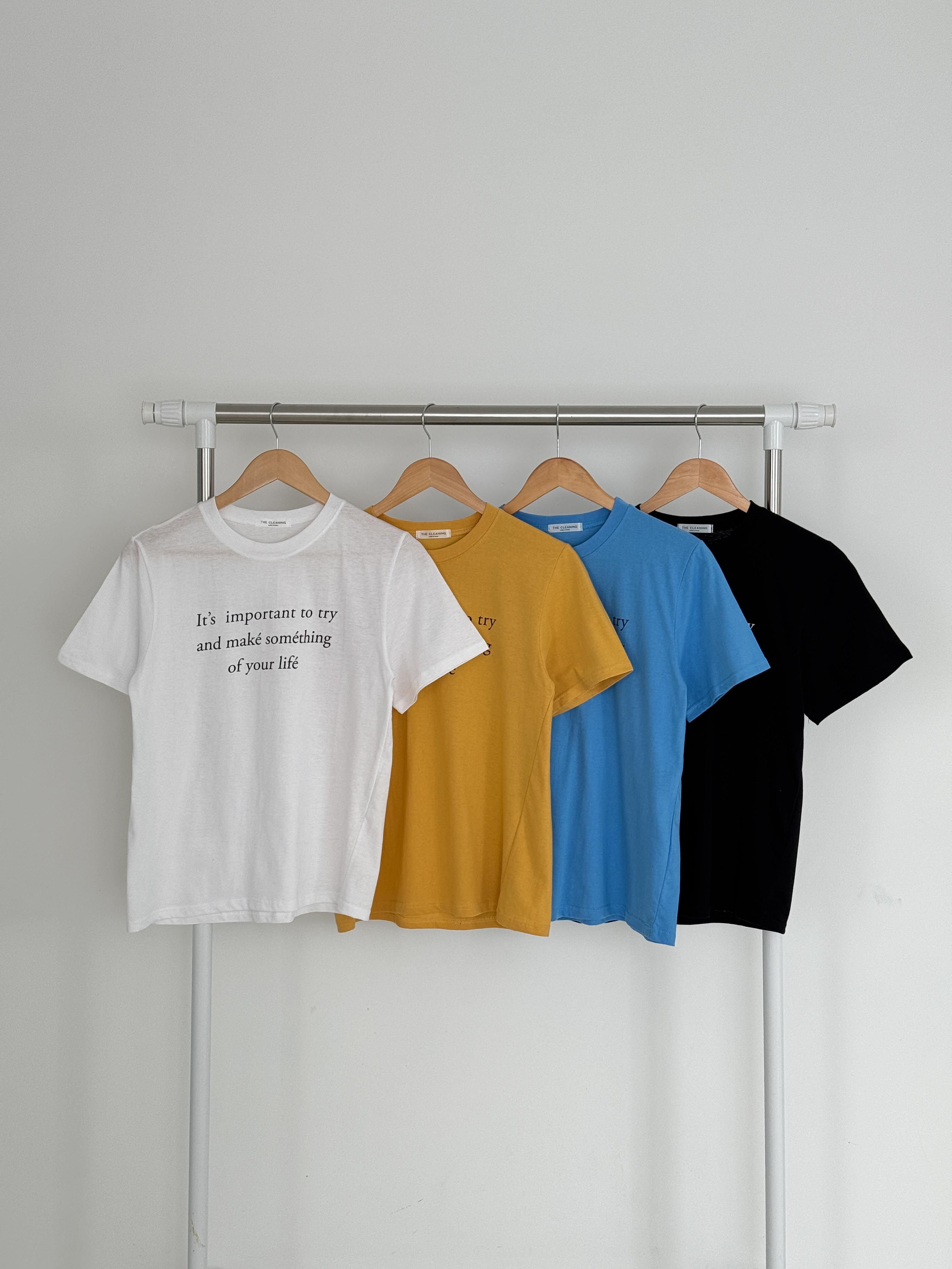 コットンラウンドネックベーシック半袖レタリングTシャツ | 詳細画像20