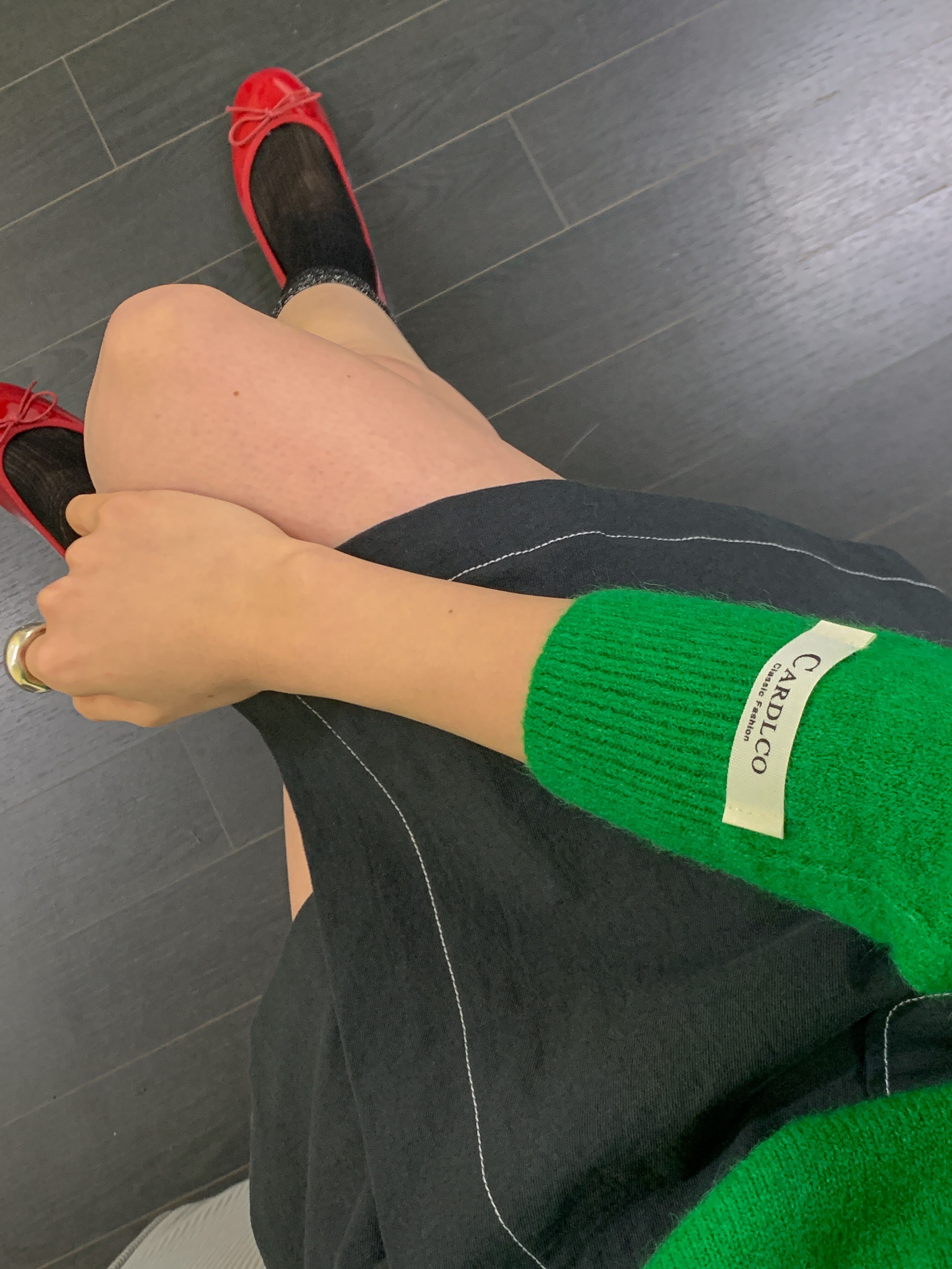 ラウンドネックパッチラインラグランルーズ長袖無地ニット | 詳細画像20