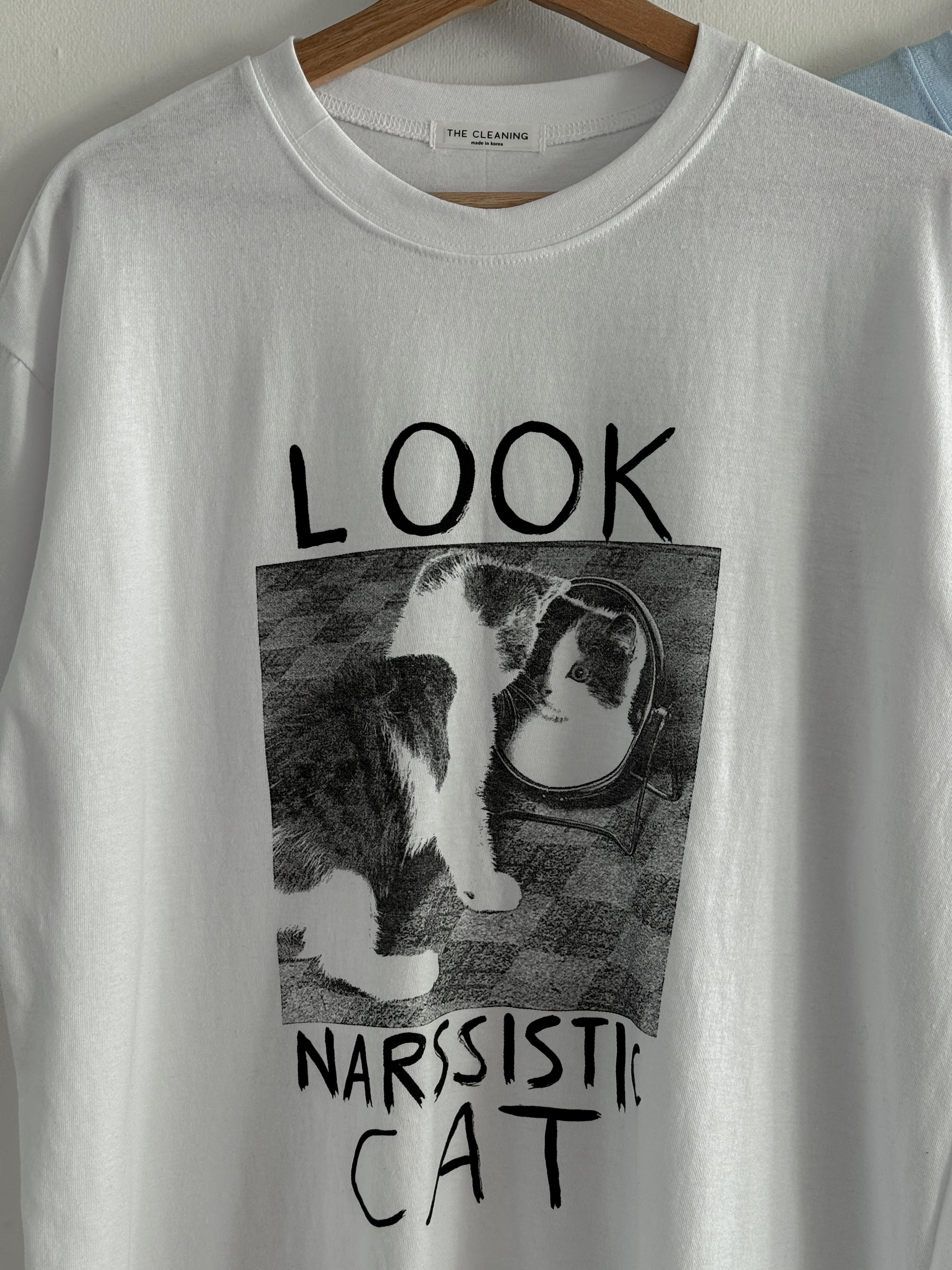 コットンラウンドネックスリットオーバーサイズボクシールーズ半袖ドロップショルダープリントTシャツ | 詳細画像20