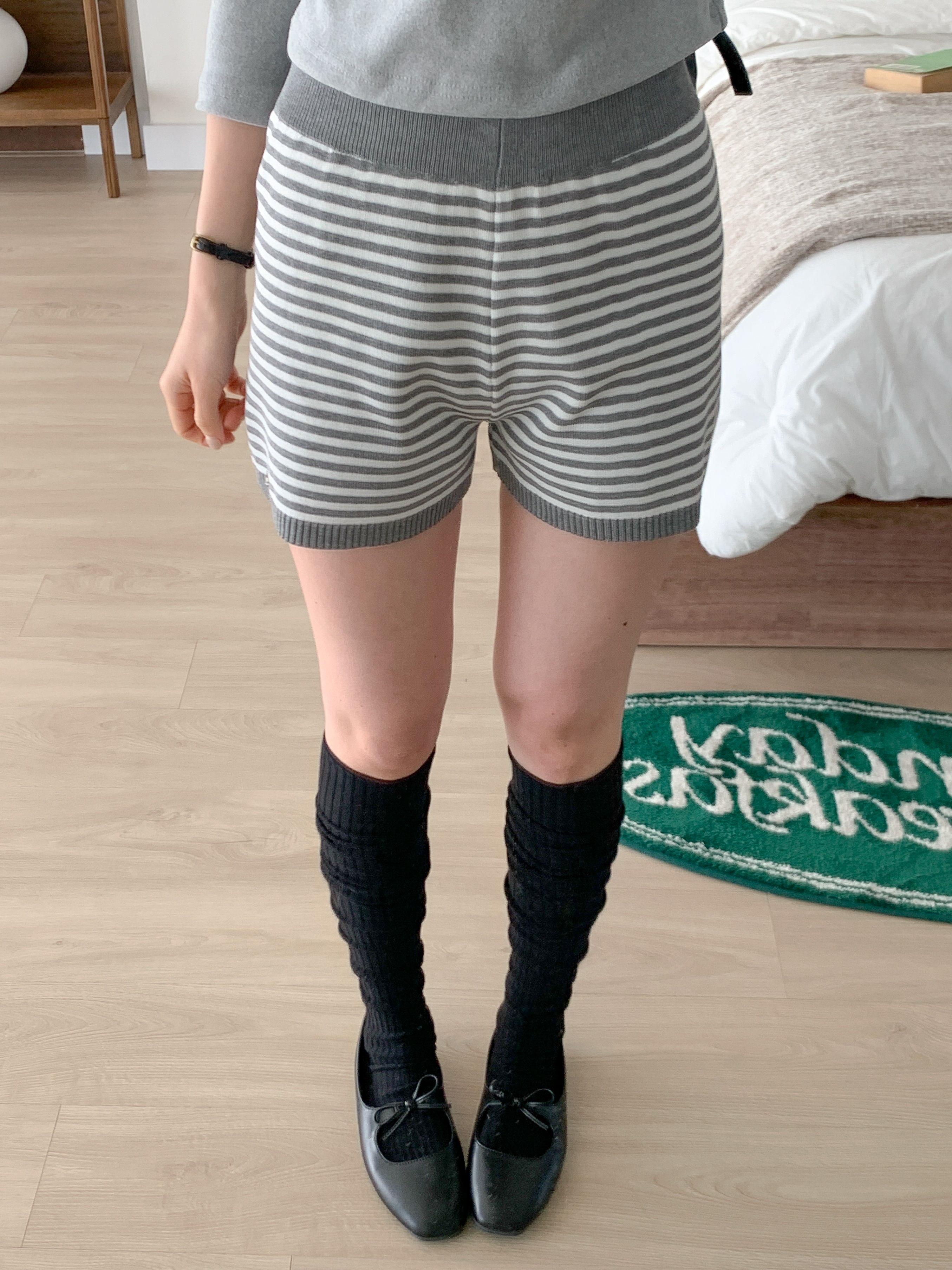 ニットウエストゴムショートボーダーショートパンツ | 詳細画像11