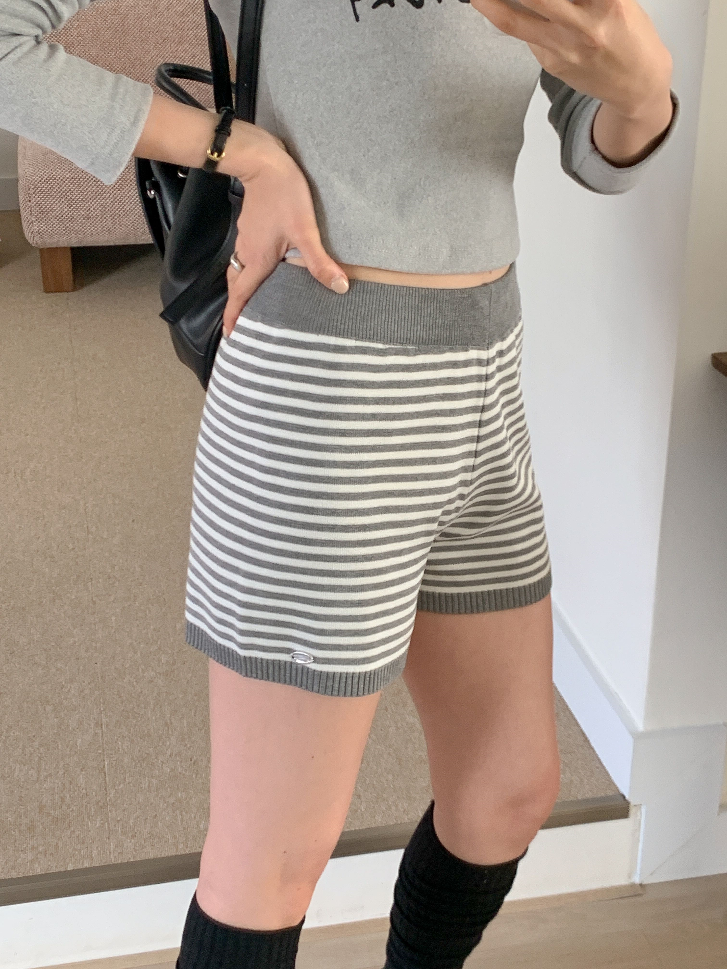 ニットウエストゴムショートボーダーショートパンツ | 詳細画像14