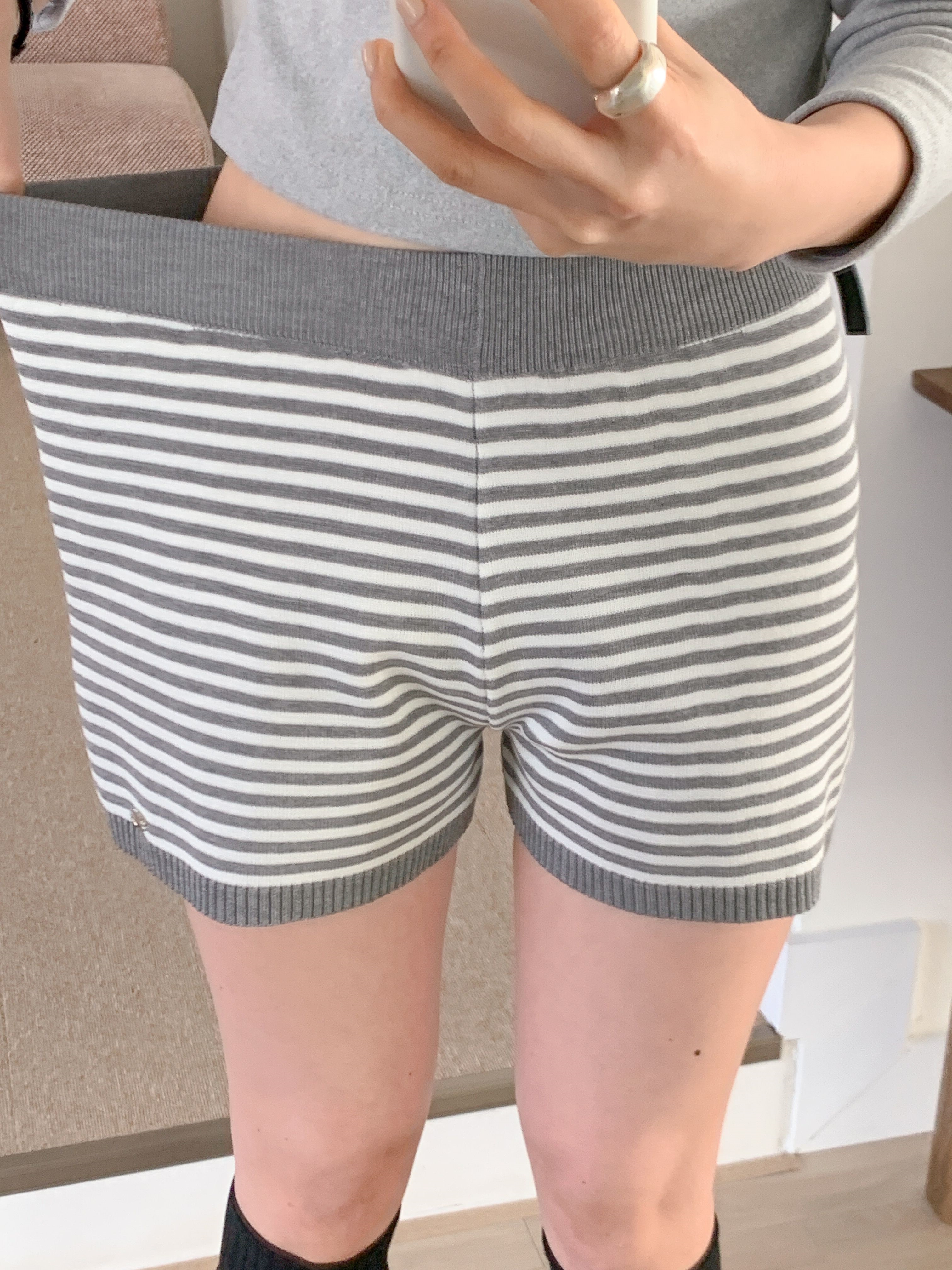 ニットウエストゴムショートボーダーショートパンツ | 詳細画像15