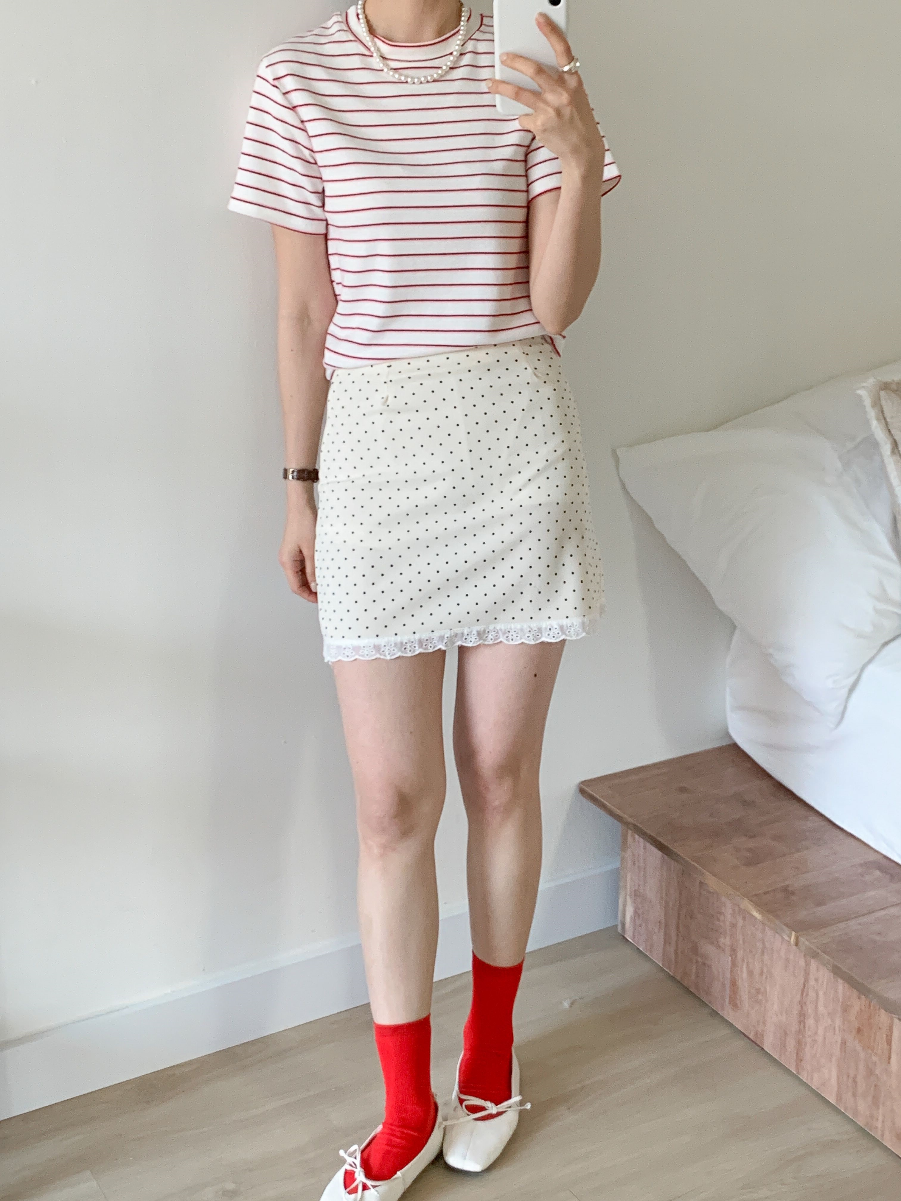 コットンラウンドネックベーシック半袖ボーダーTシャツ | 詳細画像12