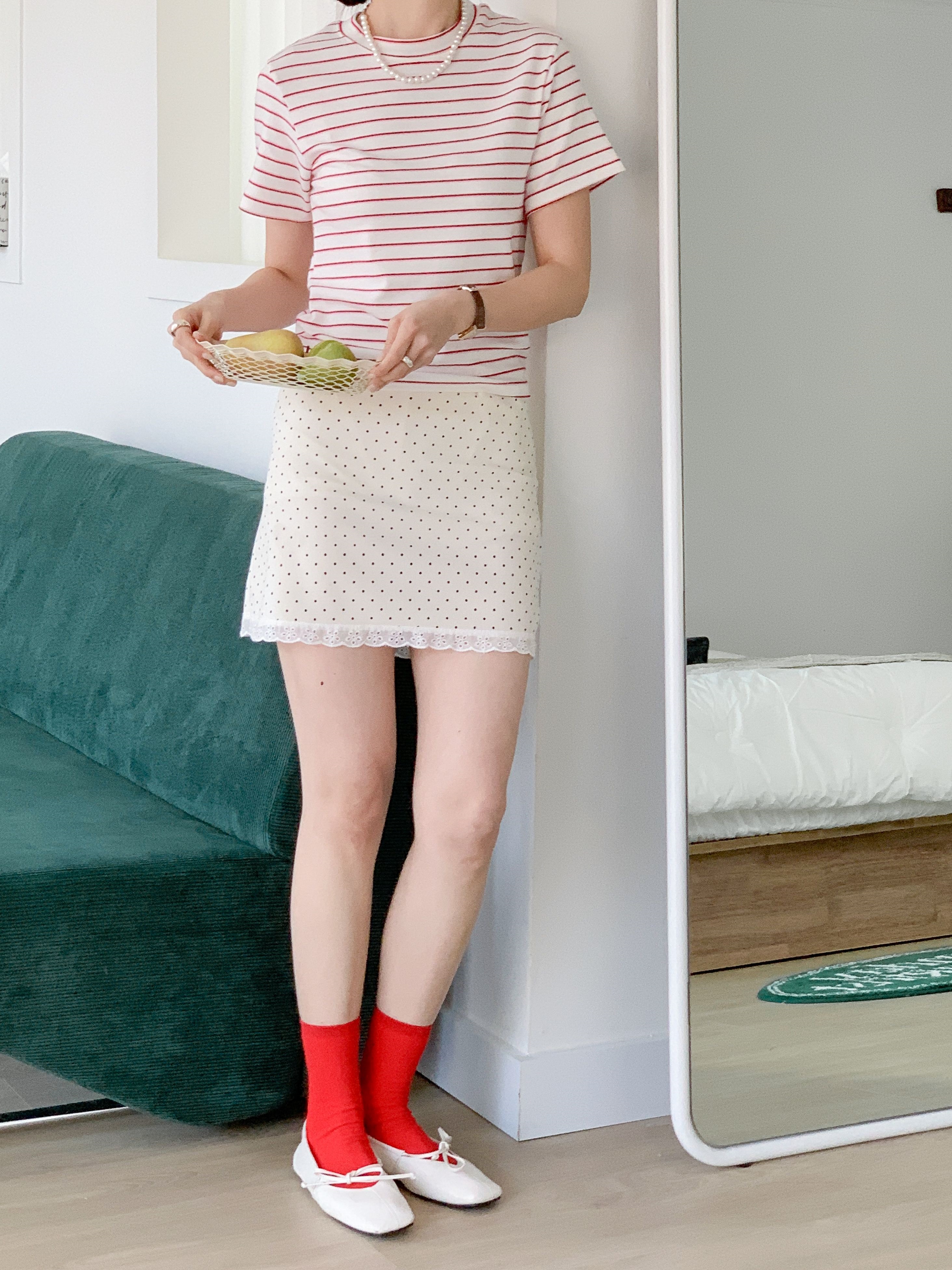 コットンラウンドネックベーシック半袖ボーダーTシャツ | 詳細画像16