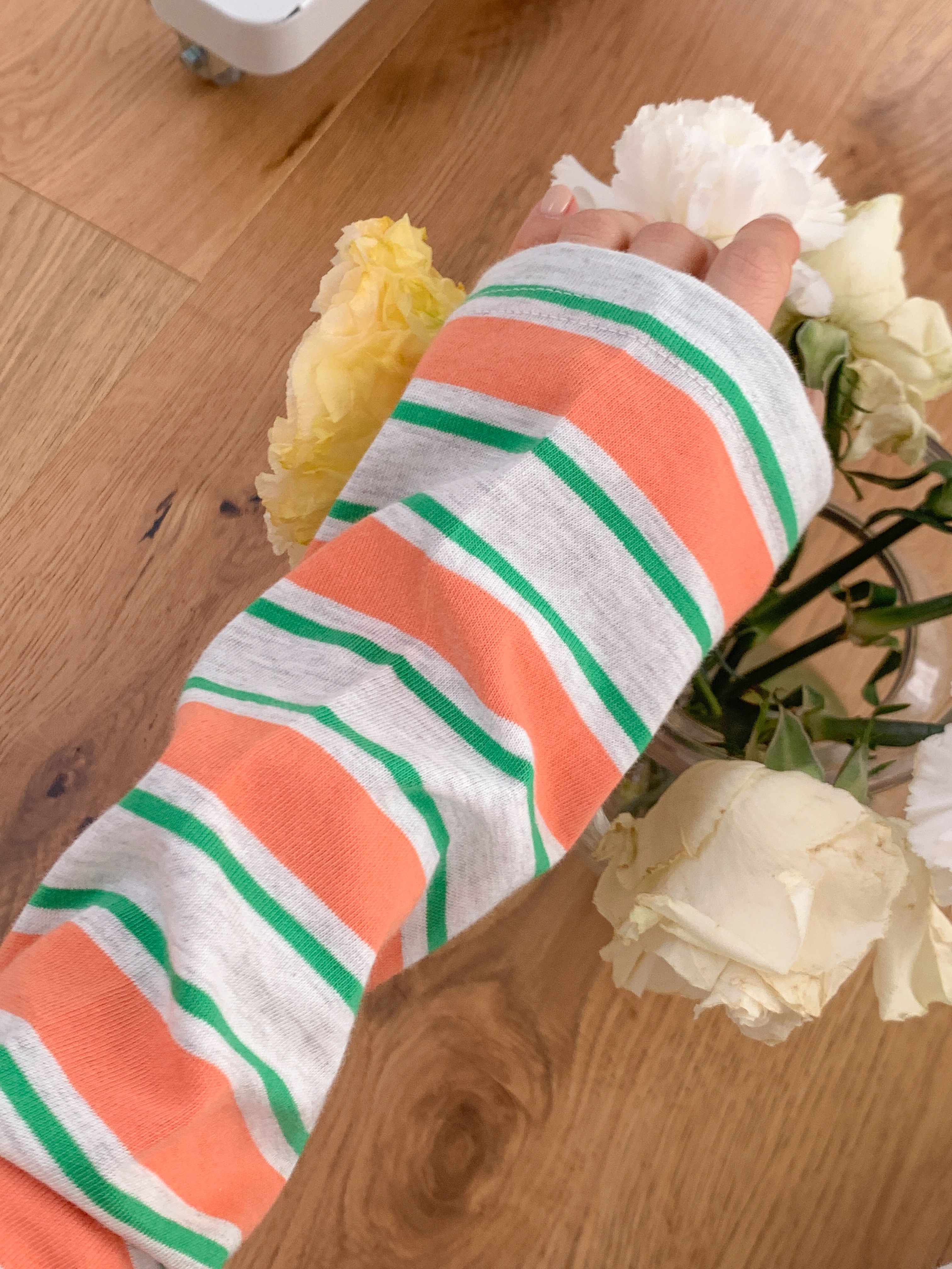 コットンラウンドネックルーズ長袖ボーダーTシャツ | 詳細画像14