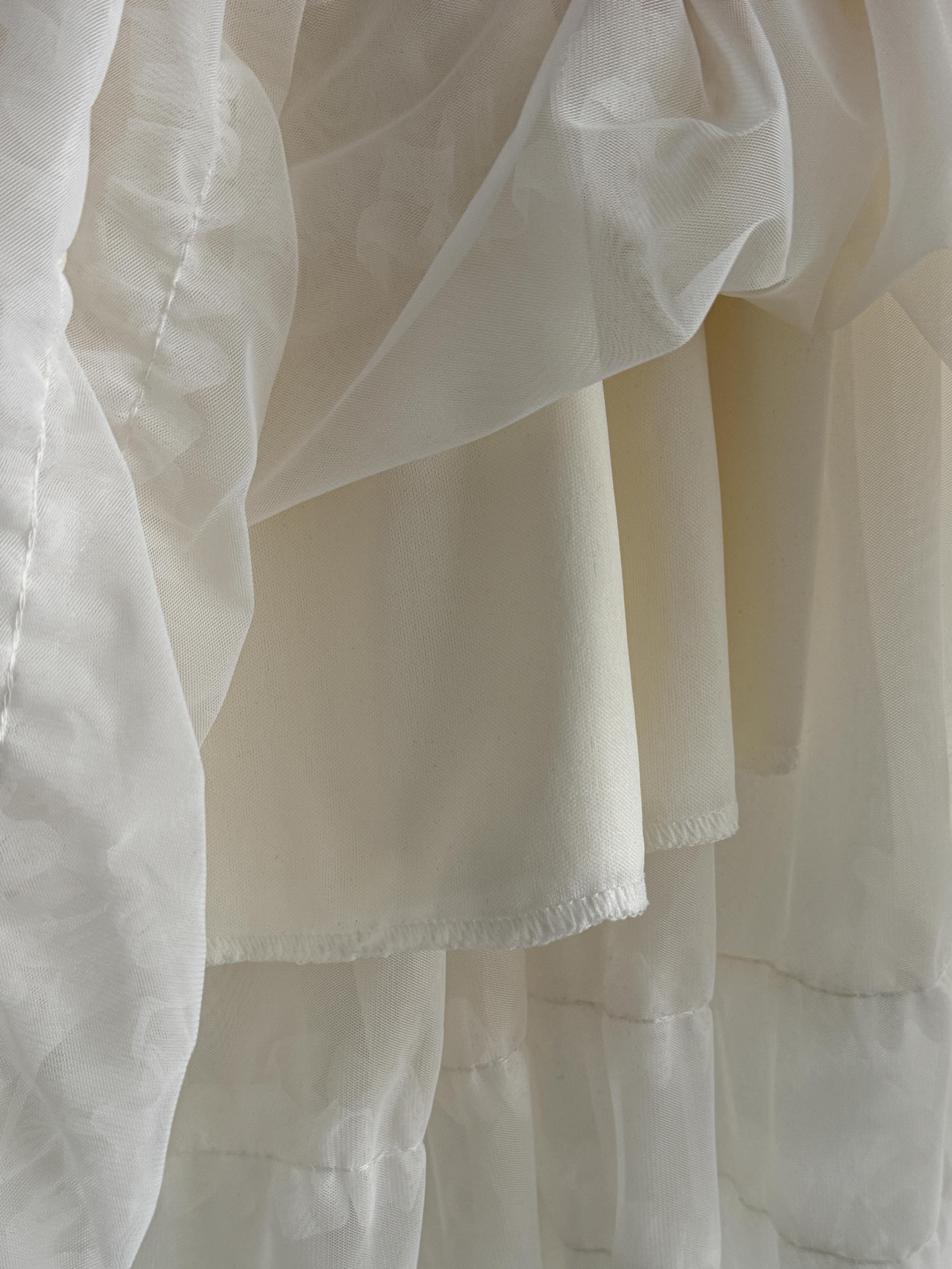 レースシースルーフリルティアードウエストゴムロングスカート | 詳細画像9