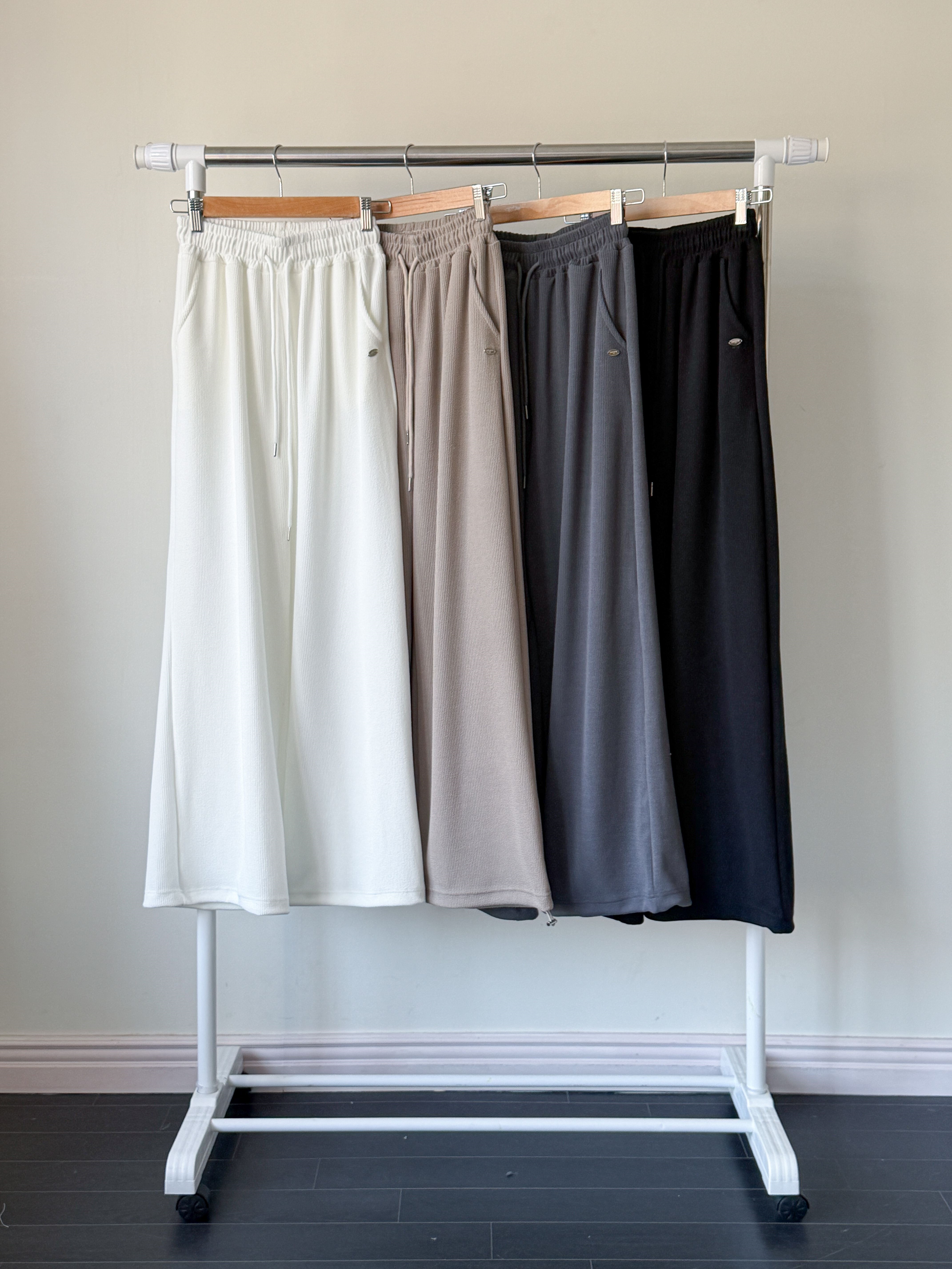 ドローストリングポケットウエストゴムドローコードロングワイドペンダント無地パンツ | 詳細画像21