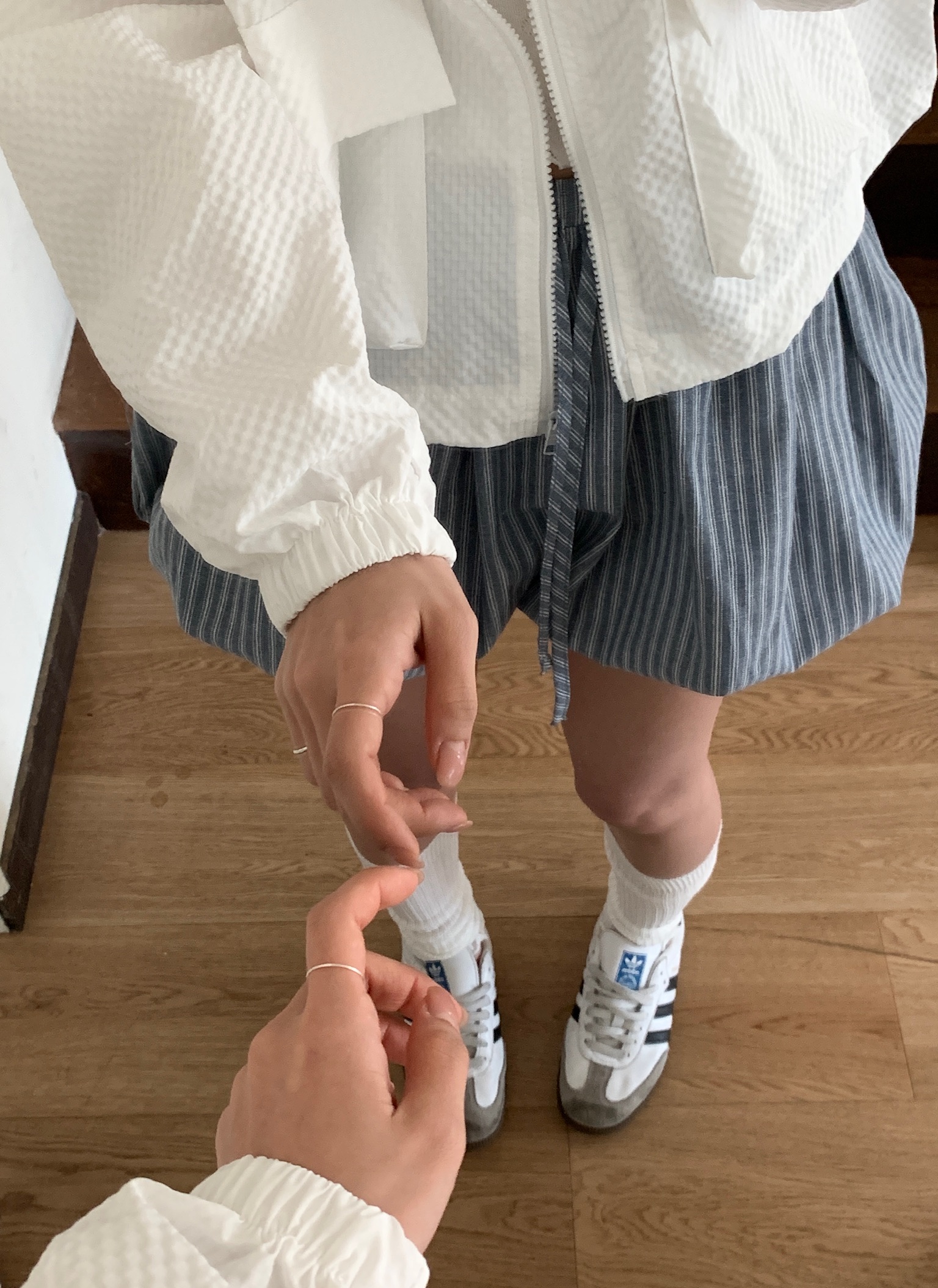 ナイロンジップアップクロップドルーズ長袖フラップポケットエンボスジャンパー | 詳細画像6