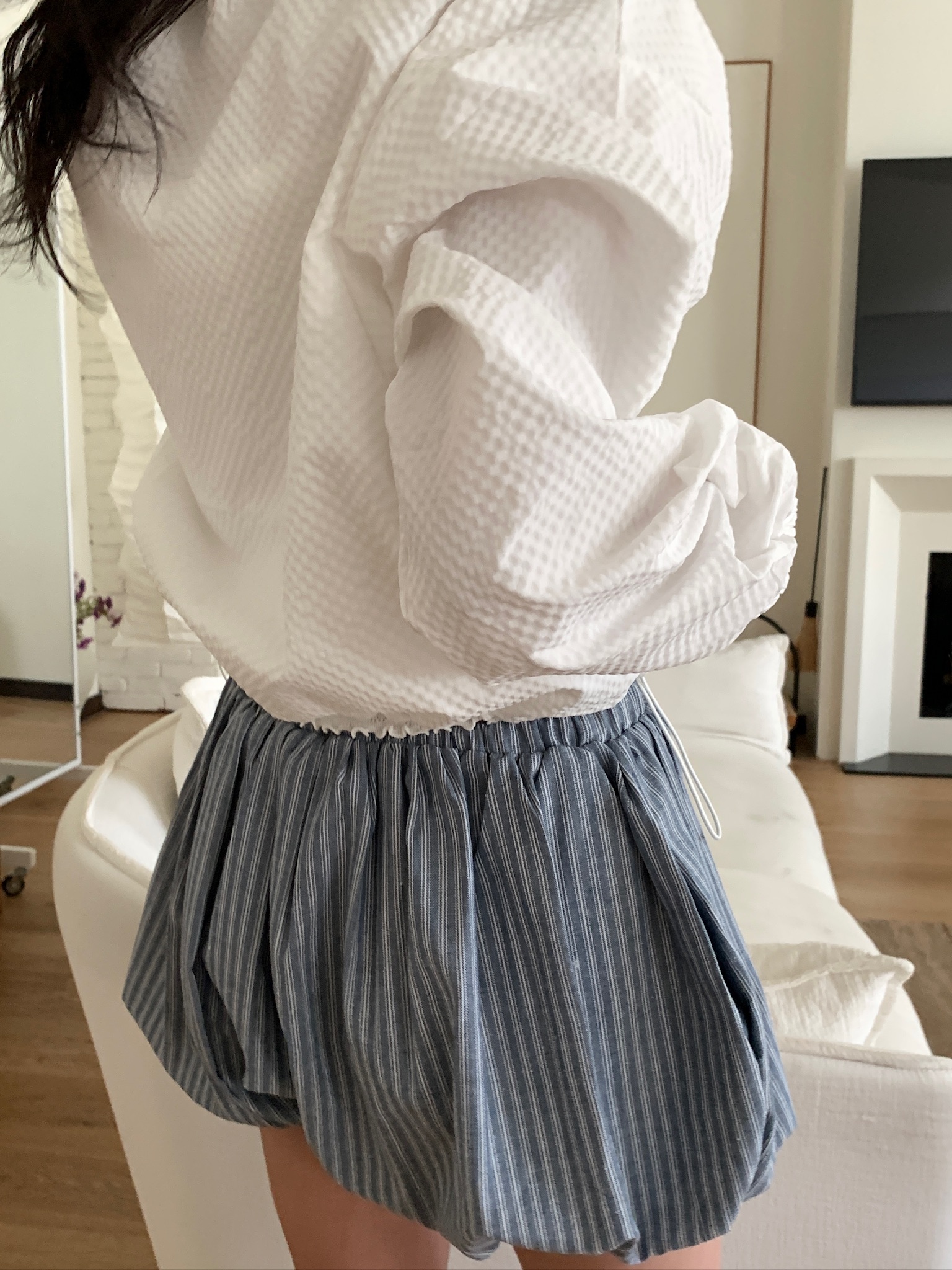 ナイロンジップアップクロップドルーズ長袖フラップポケットエンボスジャンパー | 詳細画像17