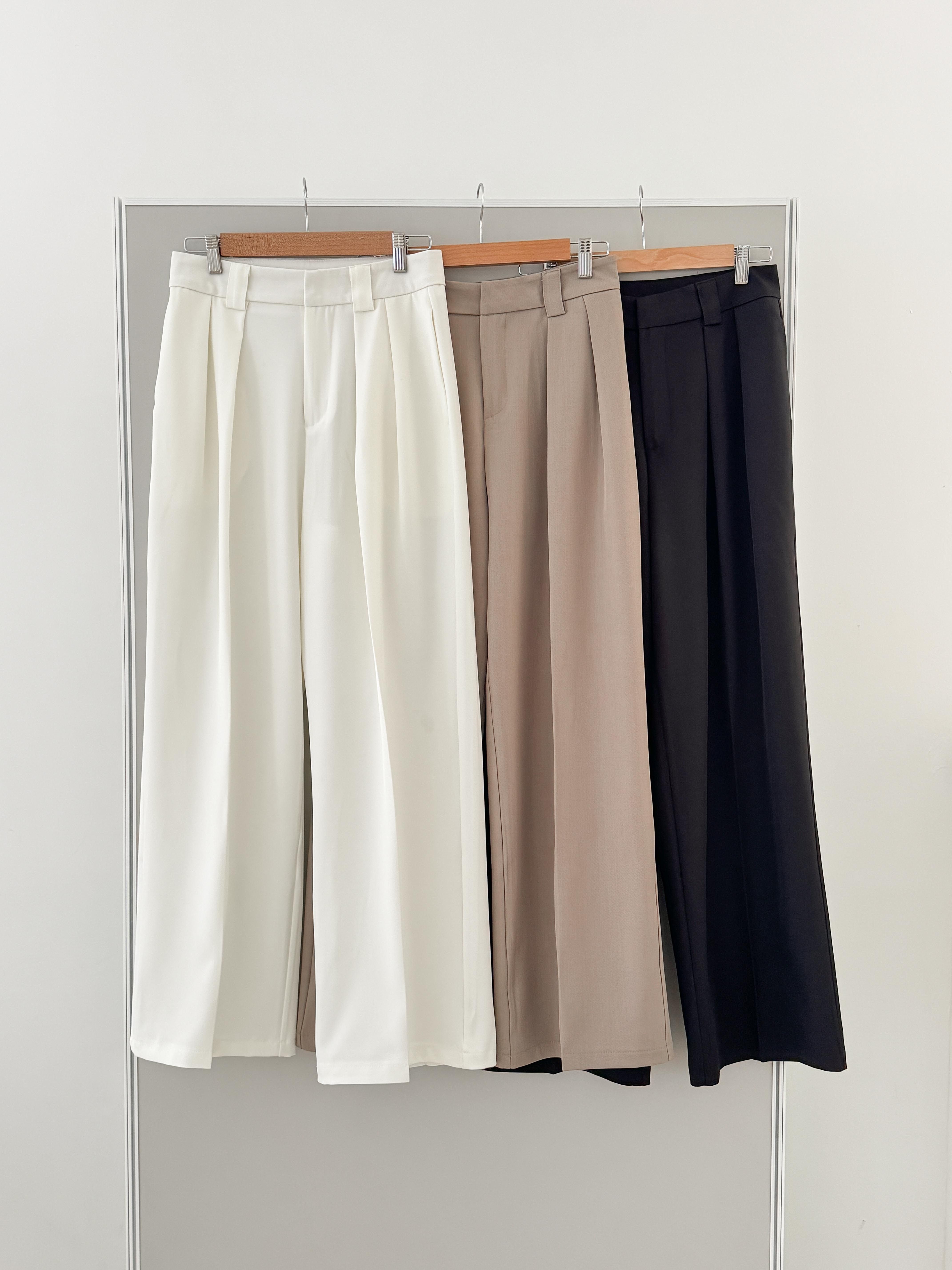 ピンタックポケットワイドホックループヒドゥンジッパー無地スラックス | 詳細画像20