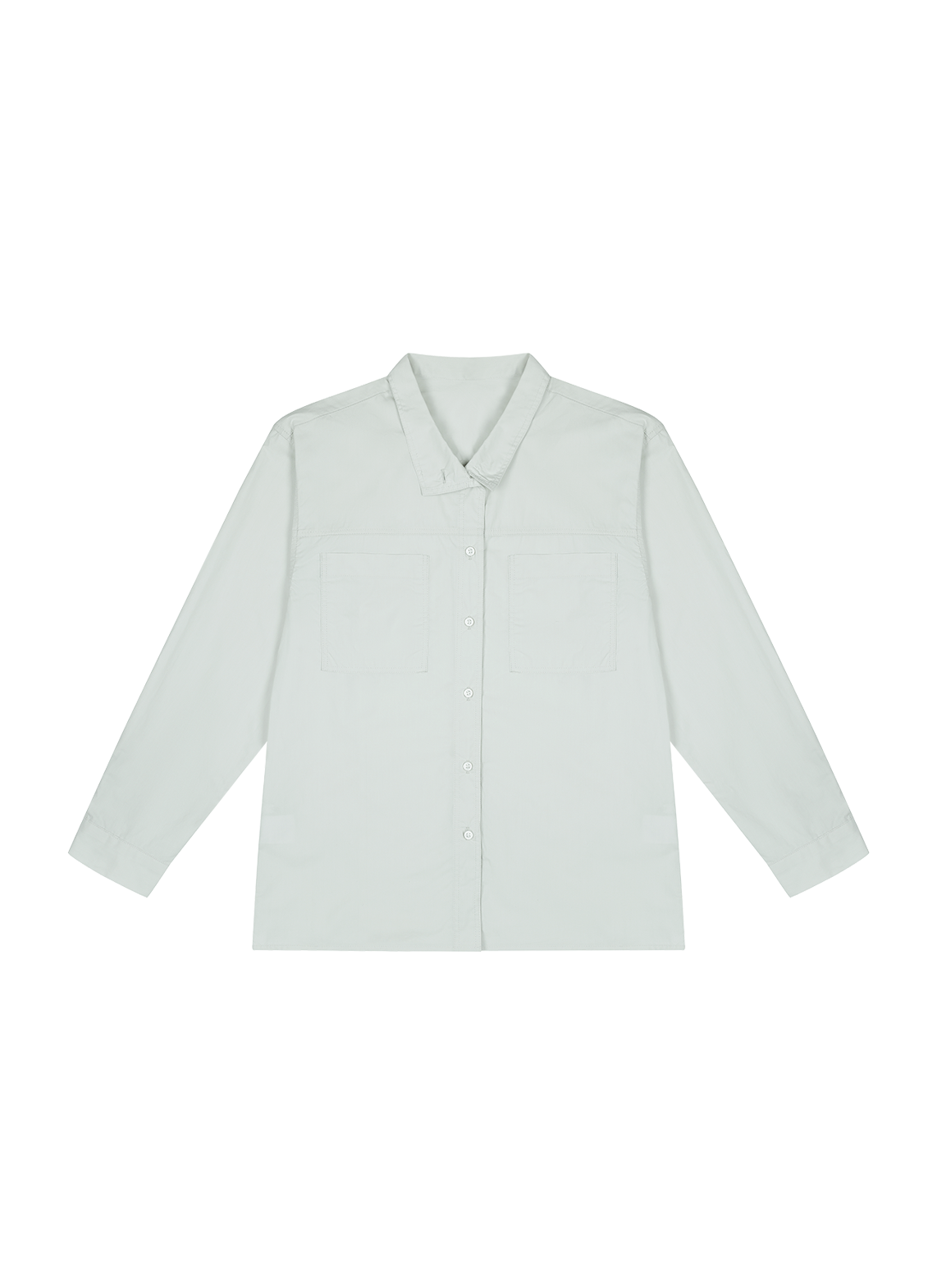 コットンボタンハイネック無地シャツ春秋 | 詳細画像18