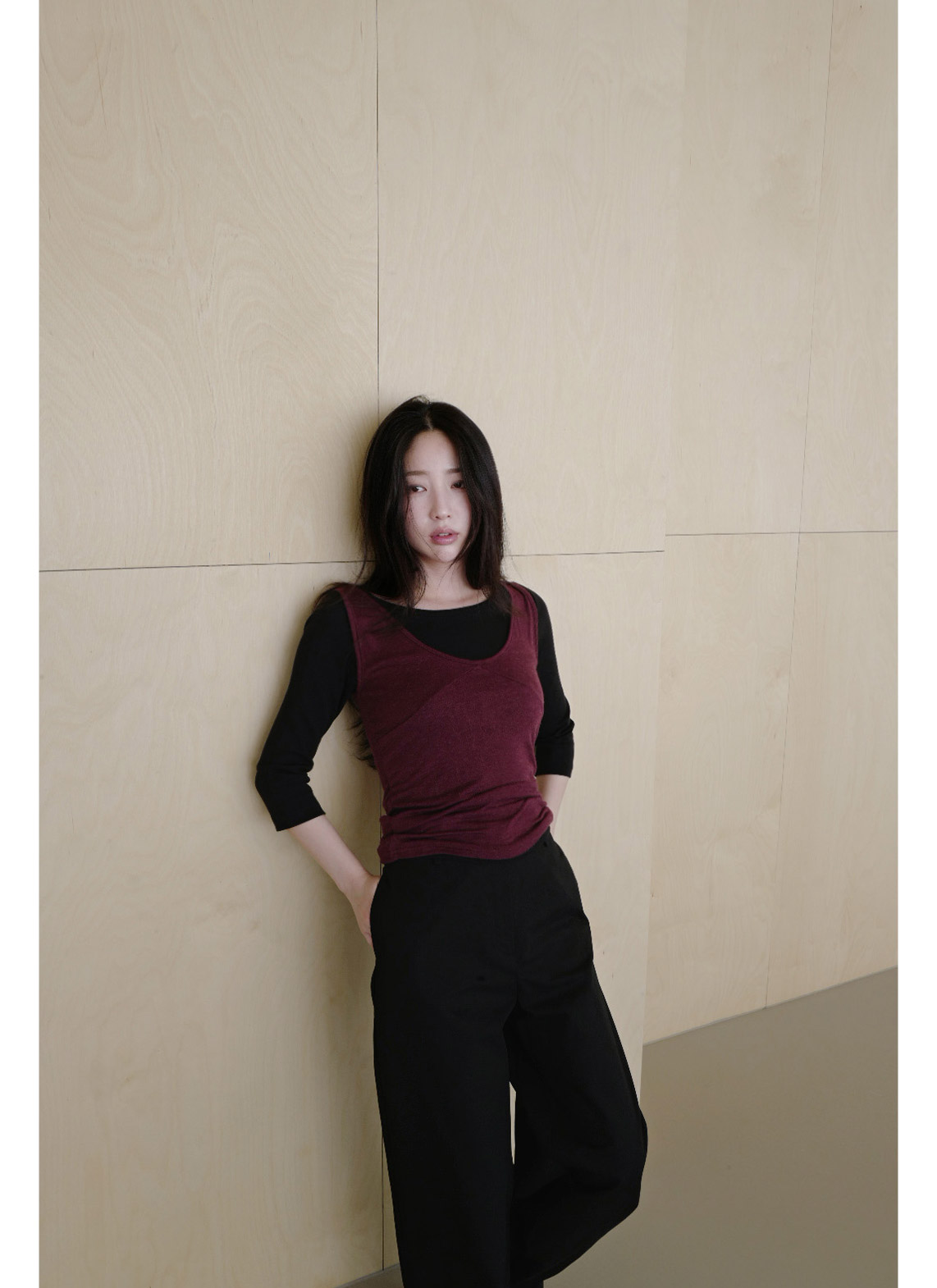 ストレッチコットンボートネックスリム7分袖無地Tシャツオールシーズン | 詳細画像17