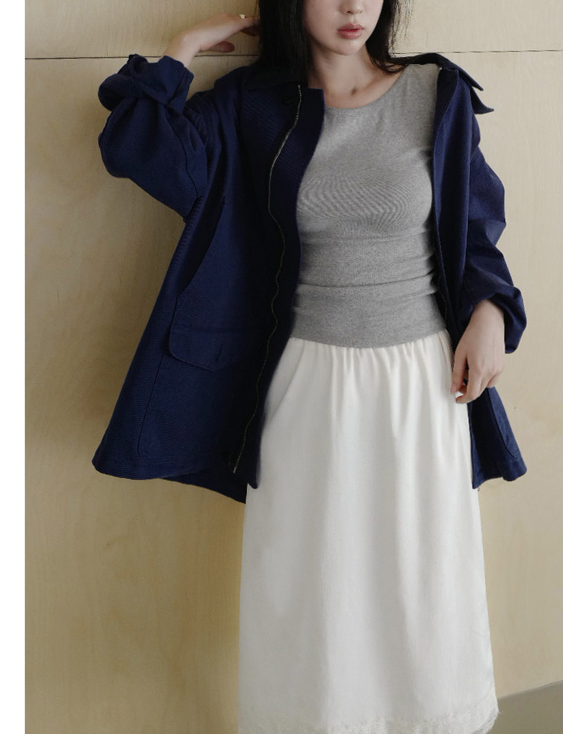 ストレッチコットンボートネックスリム7分袖無地Tシャツオールシーズン | 詳細画像6