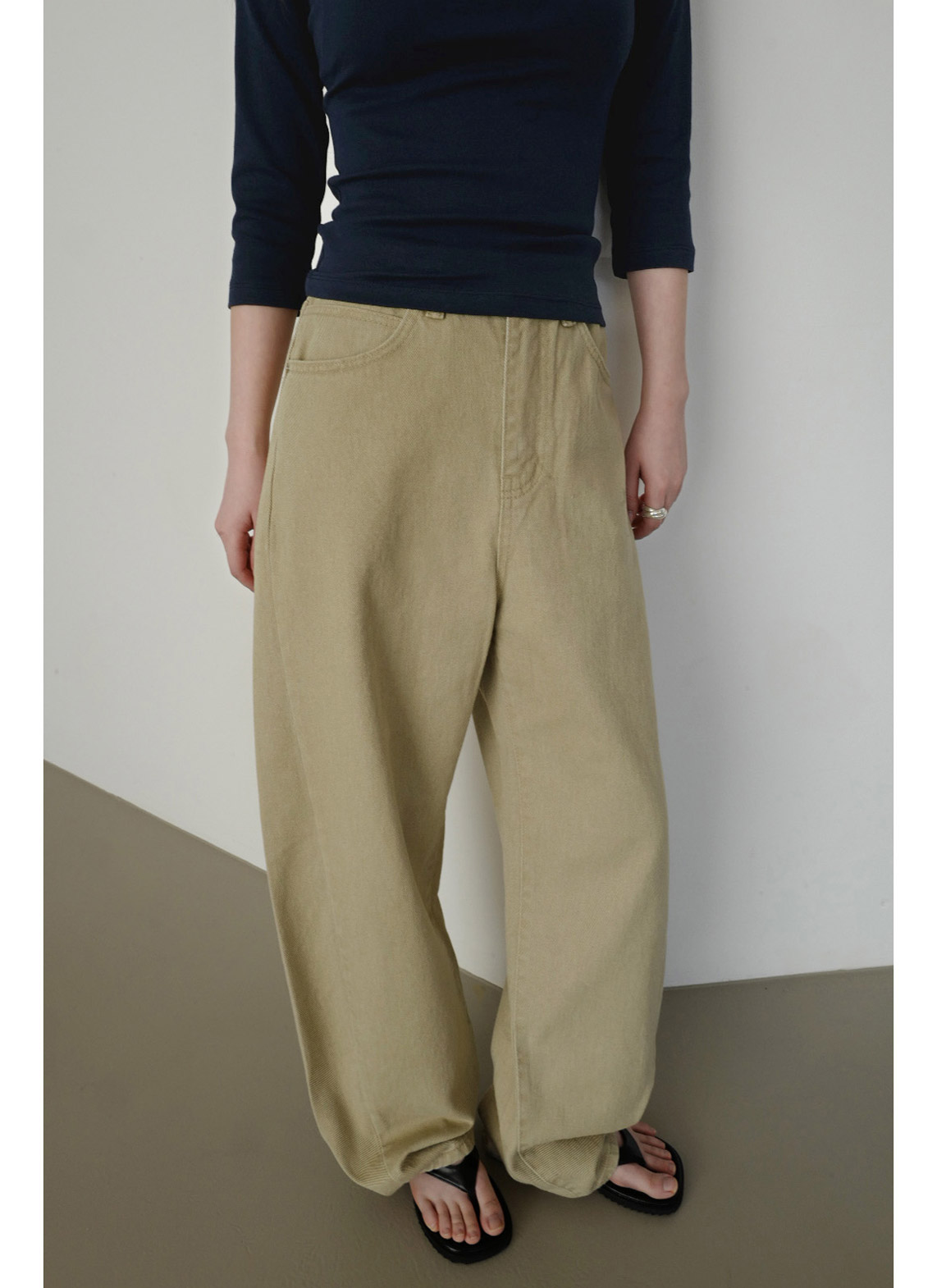 ストレッチコットンボートネックスリム7分袖無地Tシャツオールシーズン | 詳細画像17