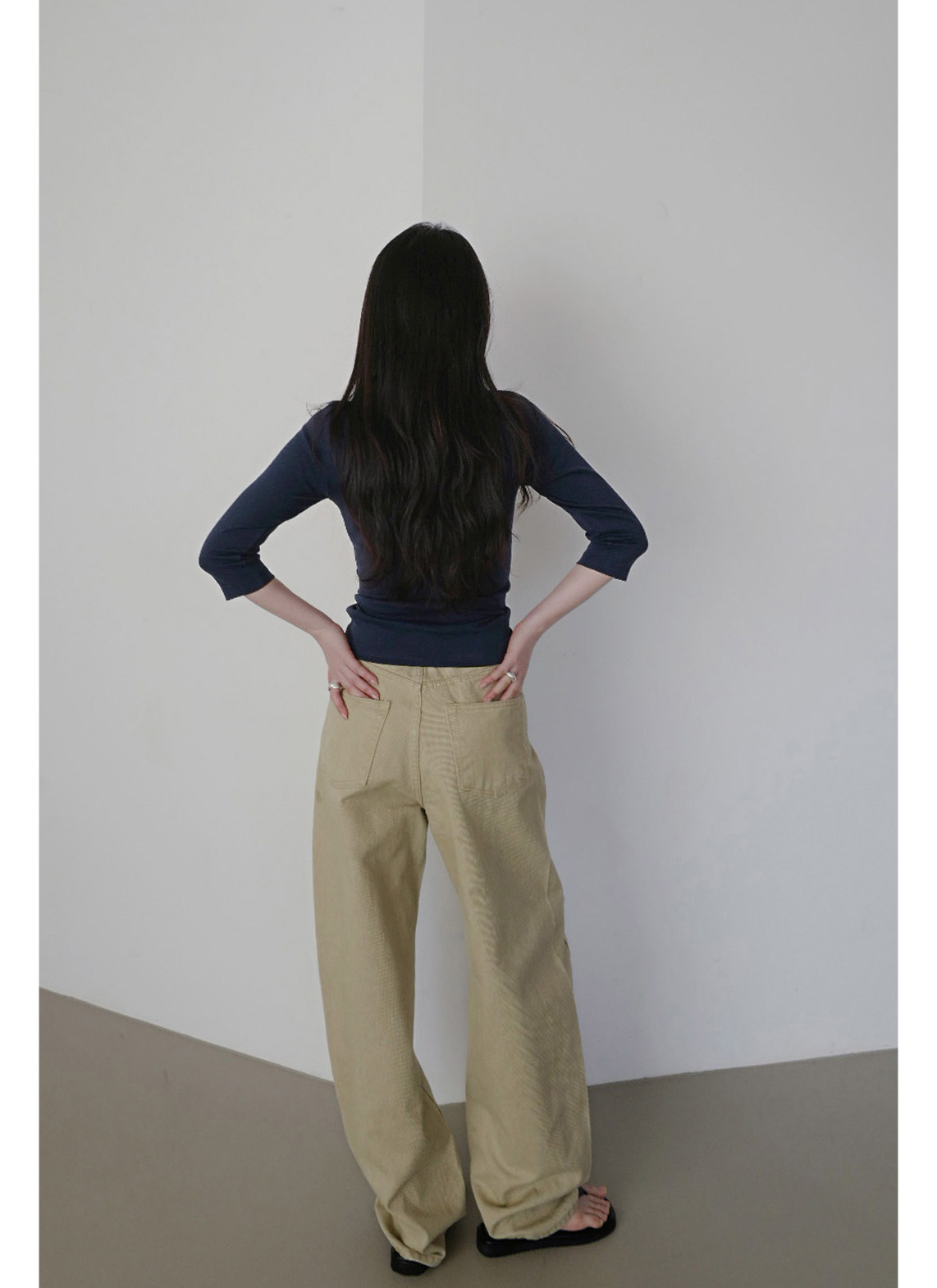 ストレッチコットンボートネックスリム7分袖無地Tシャツオールシーズン | 詳細画像21