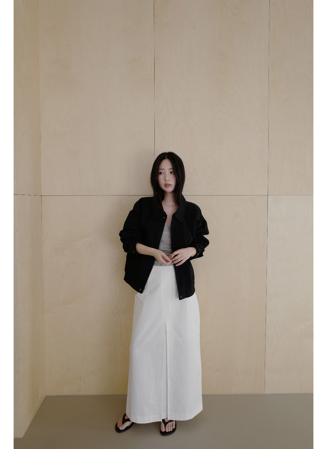 ウール混ナイロンアクリルリボンラップ無地ビスチェ春秋冬 | 詳細画像8