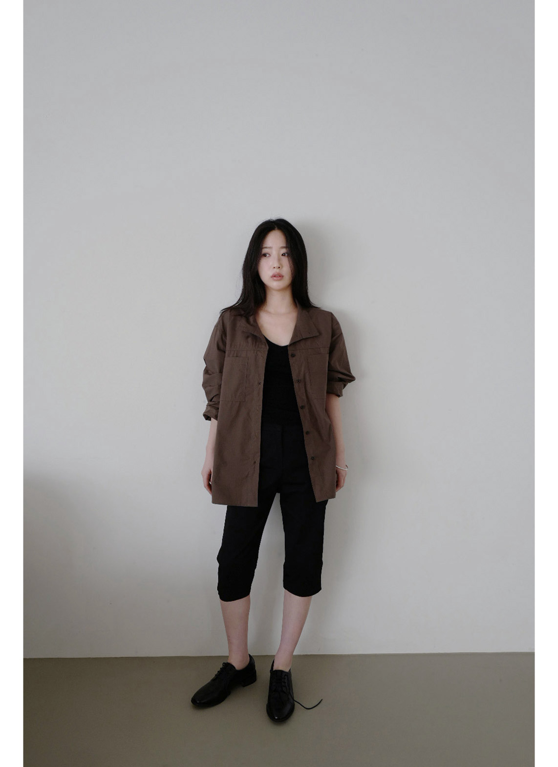 アクリルVネックスリム無地ビスチェオールシーズン | 詳細画像9