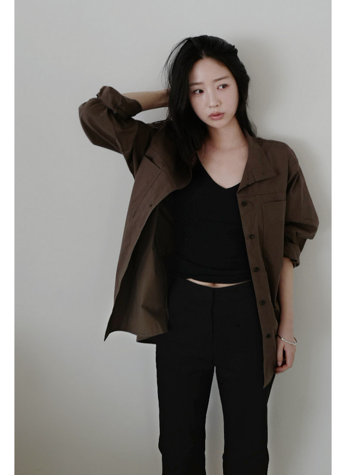 アクリルVネックスリム無地ビスチェオールシーズン | 詳細画像16