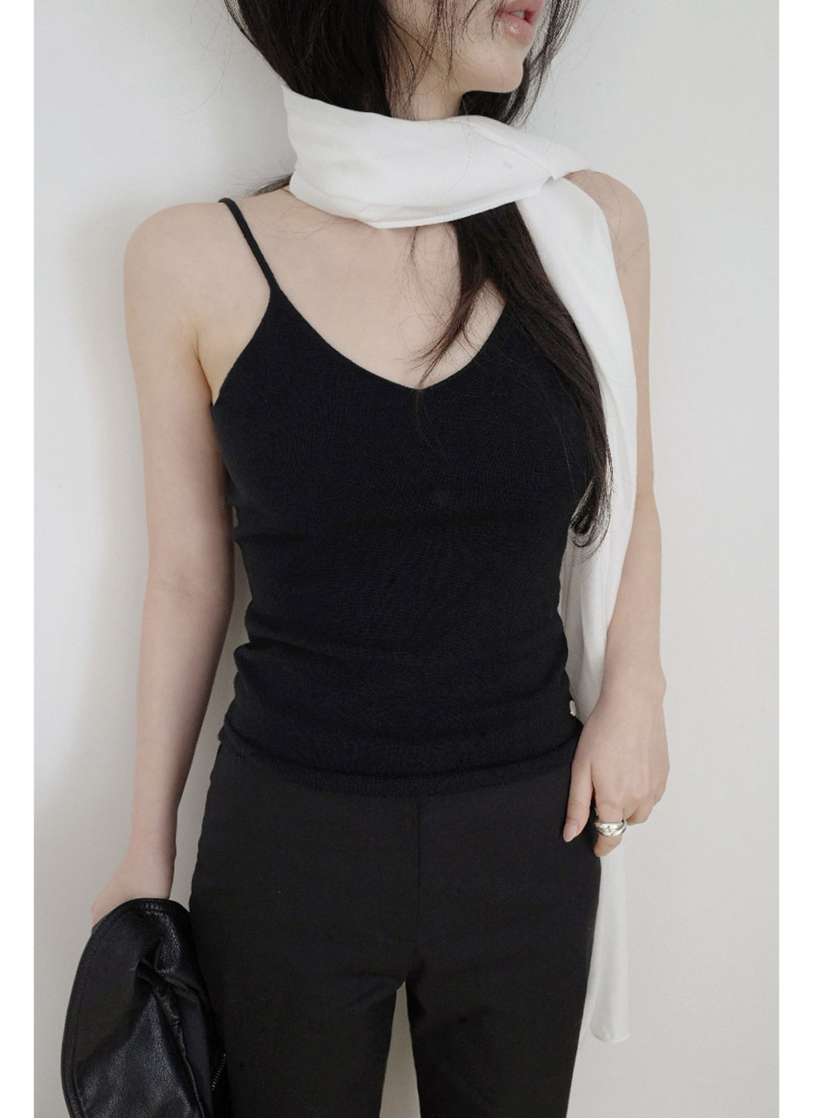 アクリルVネックスリム無地ビスチェオールシーズン | 詳細画像19