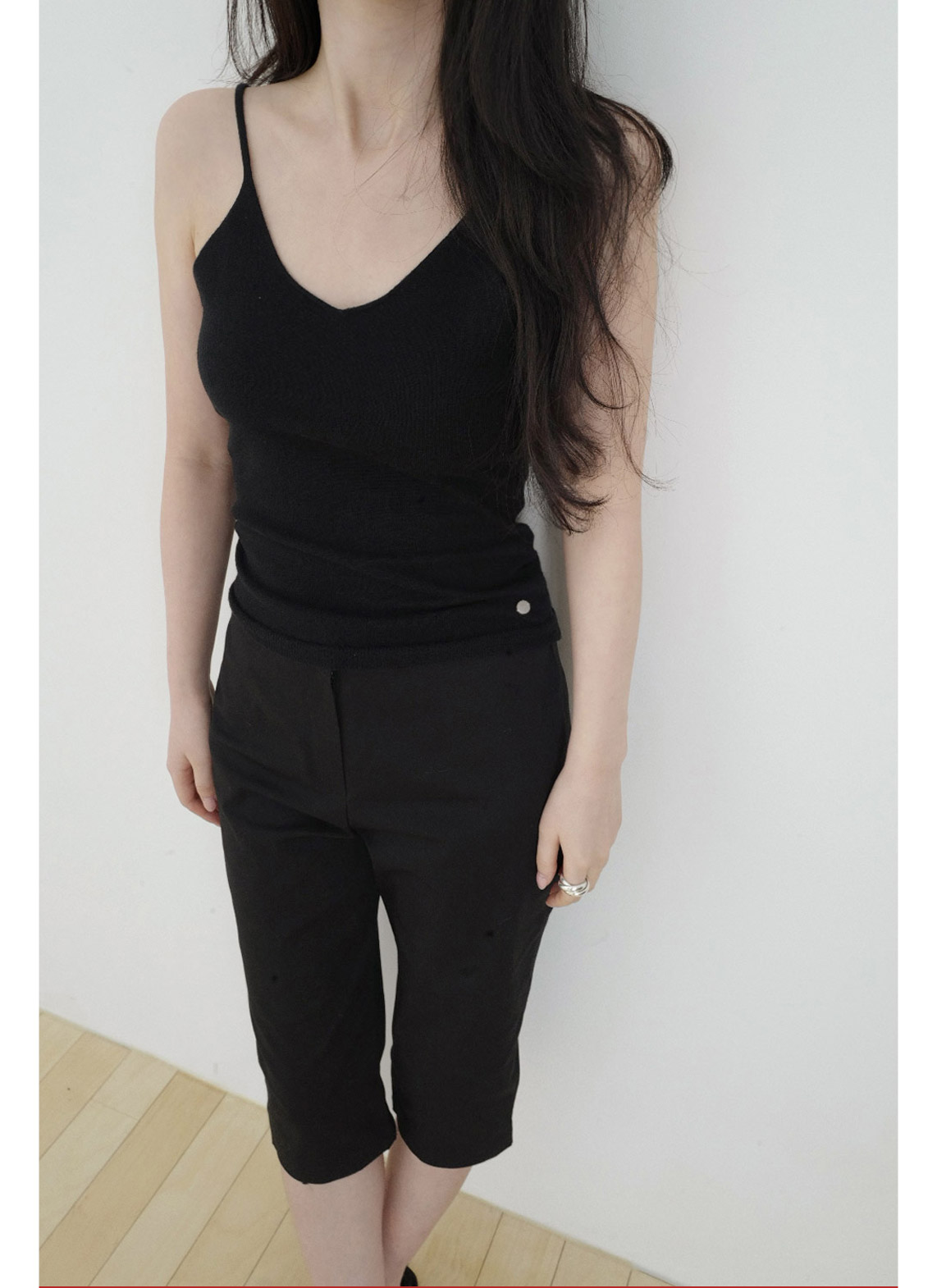 アクリルVネックスリム無地ビスチェオールシーズン | 詳細画像21