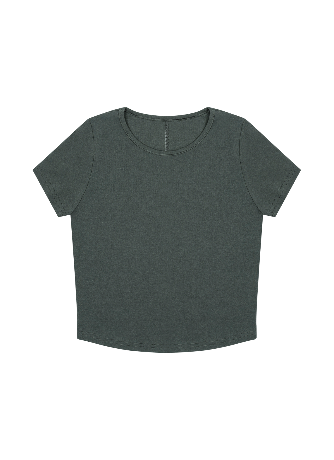 ストレッチコットンラインベーシッククロップド半袖無地Tシャツオールシーズン | 詳細画像20