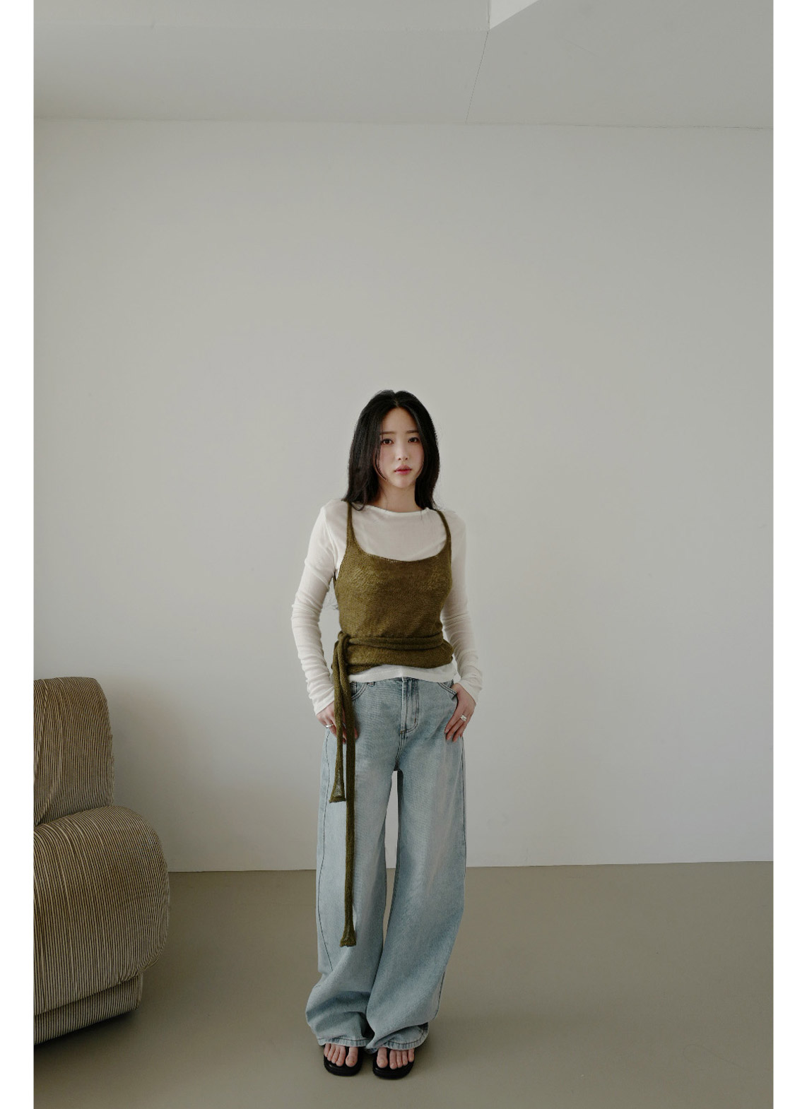 コットンベーシック長袖レイヤード無地Tシャツオールシーズン | 詳細画像8