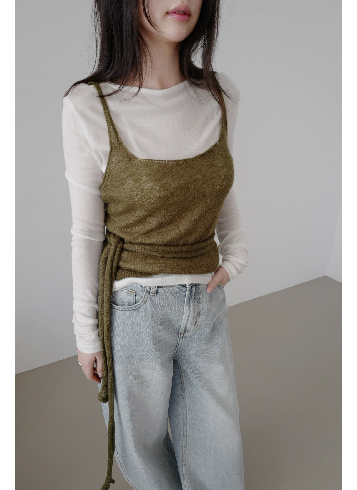 コットンベーシック長袖レイヤード無地Tシャツオールシーズン | 詳細画像10