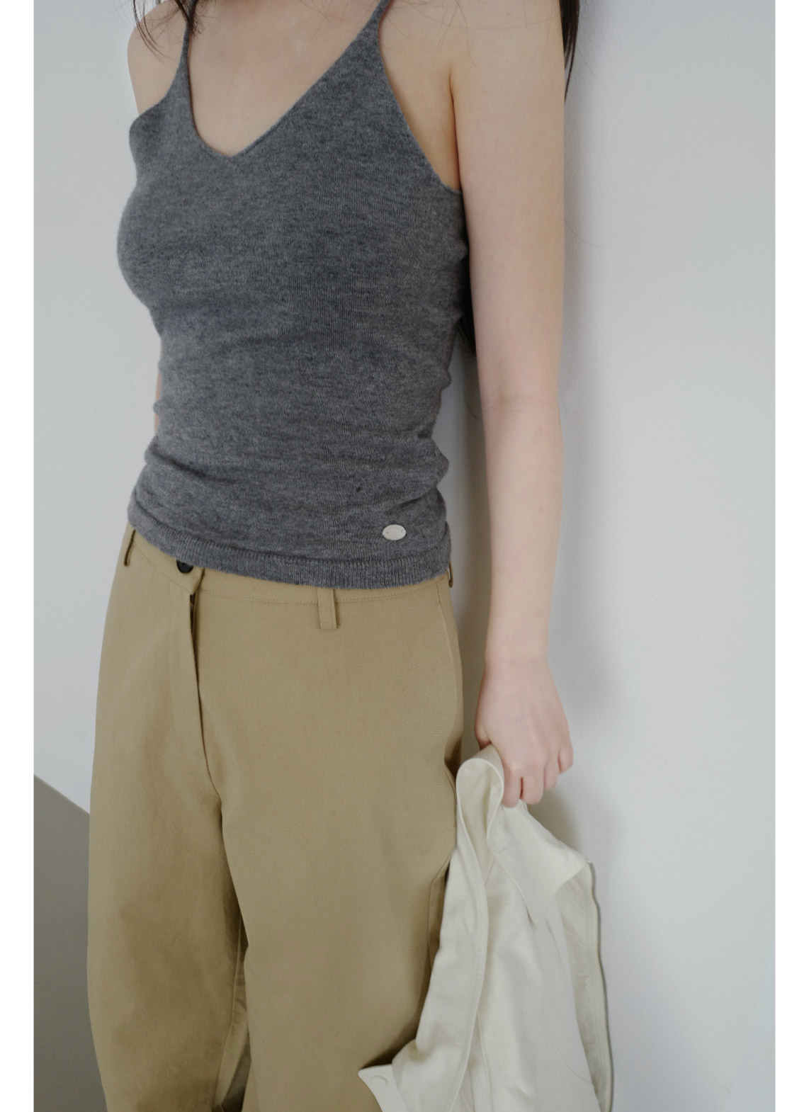 コットンボタンラインワイド無地パンツオールシーズン | 詳細画像11