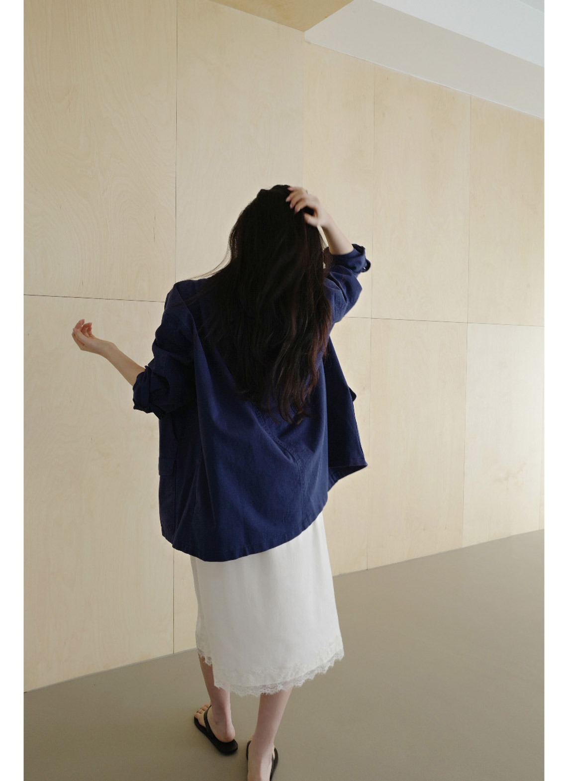 サテンHラインレースアップレース無地スカート春夏秋 | 詳細画像6