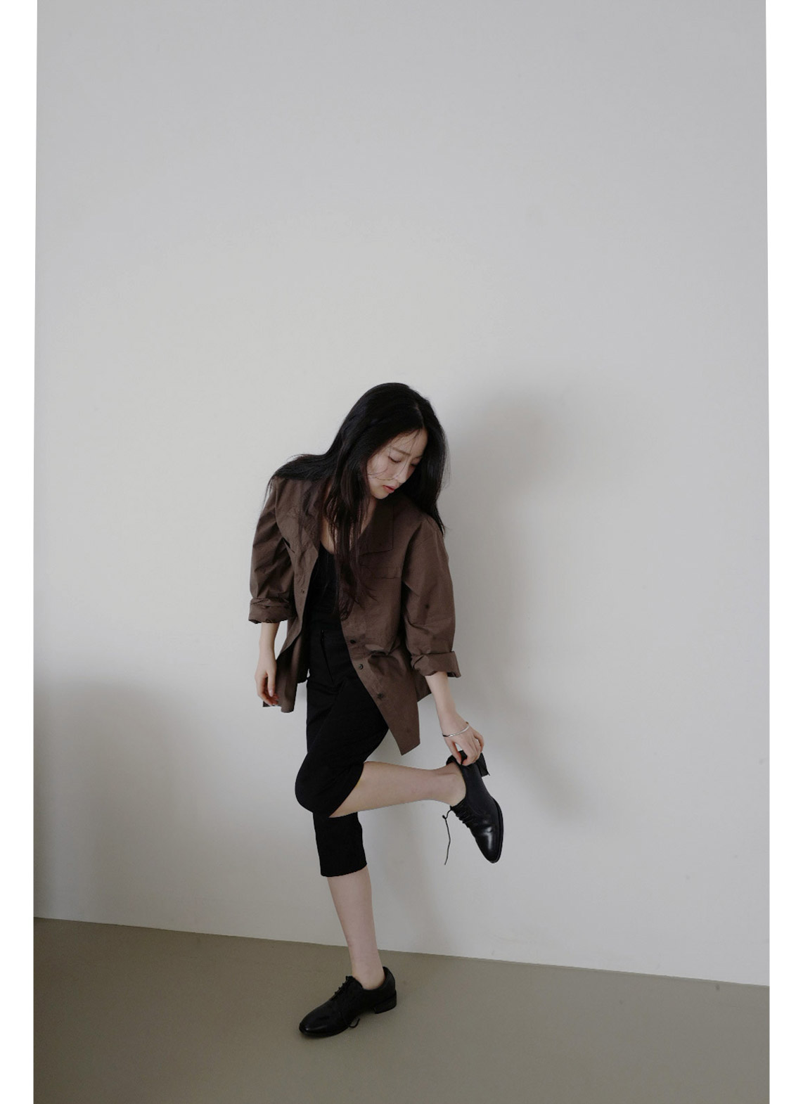 ストレッチコットンバミューダ無地パンツ春夏秋 | 詳細画像4