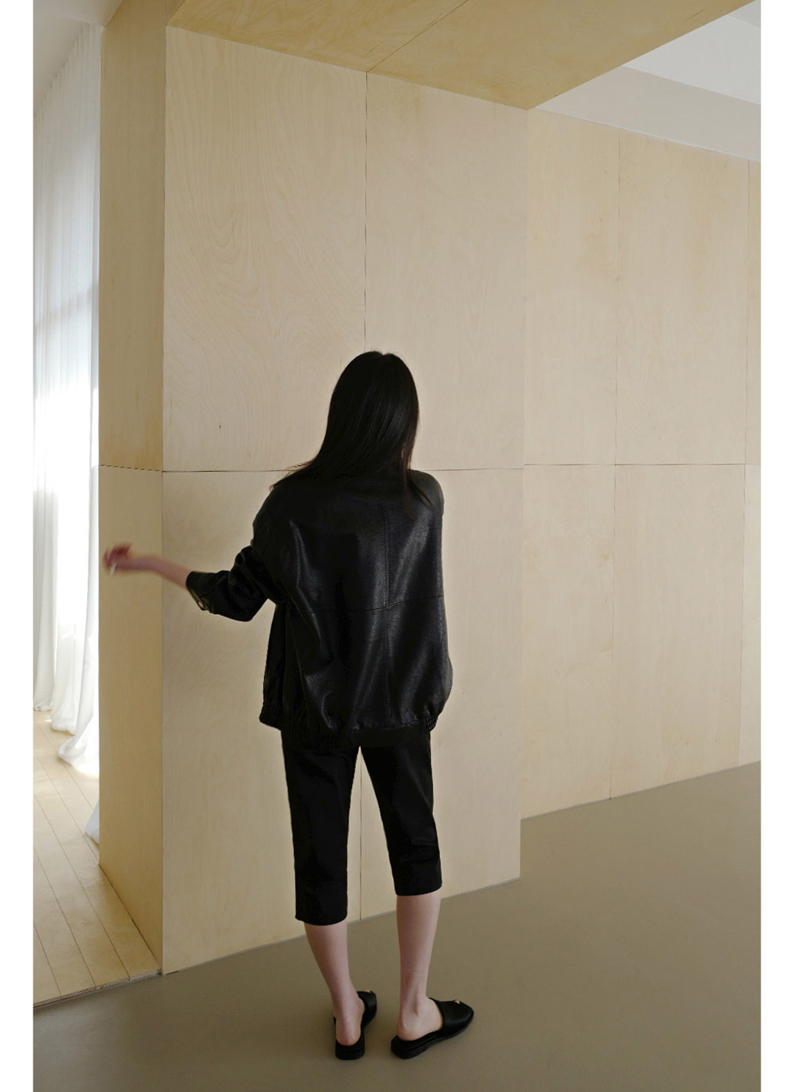 ストレッチコットンバミューダ無地パンツ春夏秋 | 詳細画像9