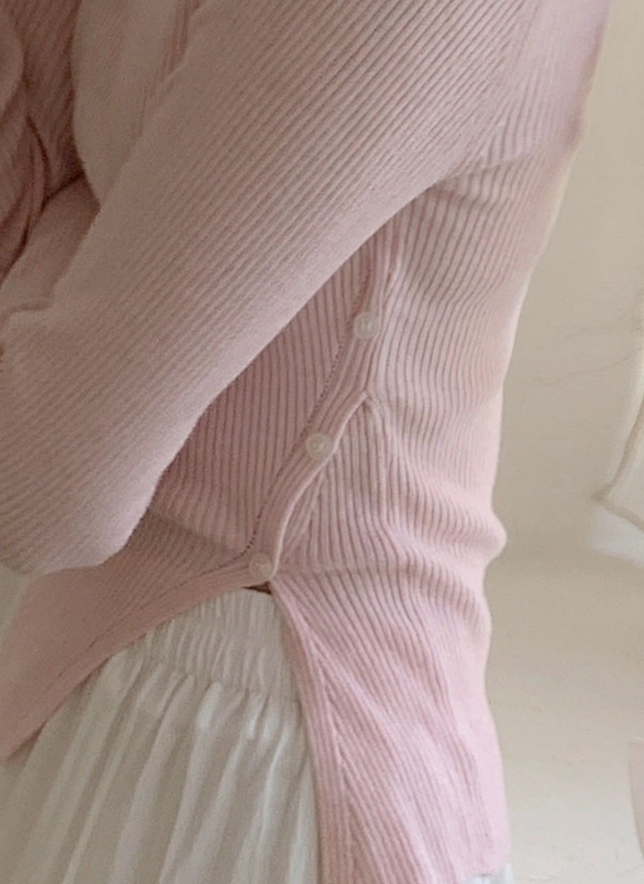 ボタンベーシックアンバランス長袖クロスニット | 詳細画像4