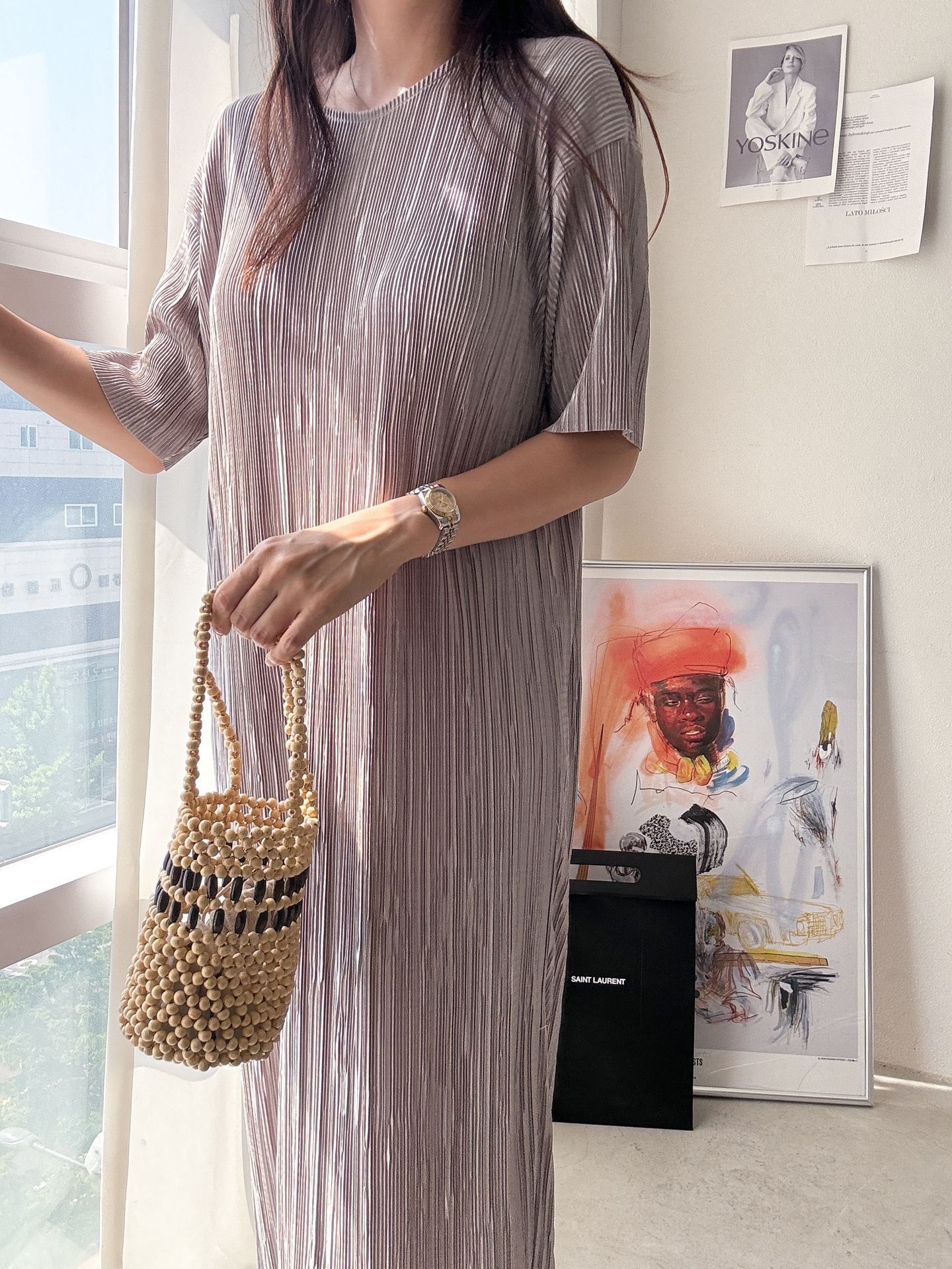 プリーツ半袖Iラインワンピース | 詳細画像39