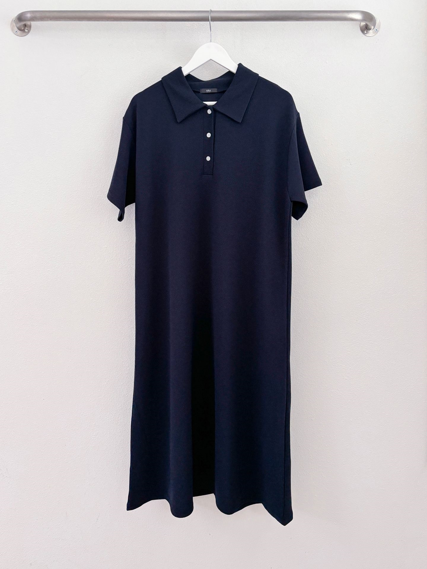 ポロカラーリンクル半袖ロングワンピース | 詳細画像37