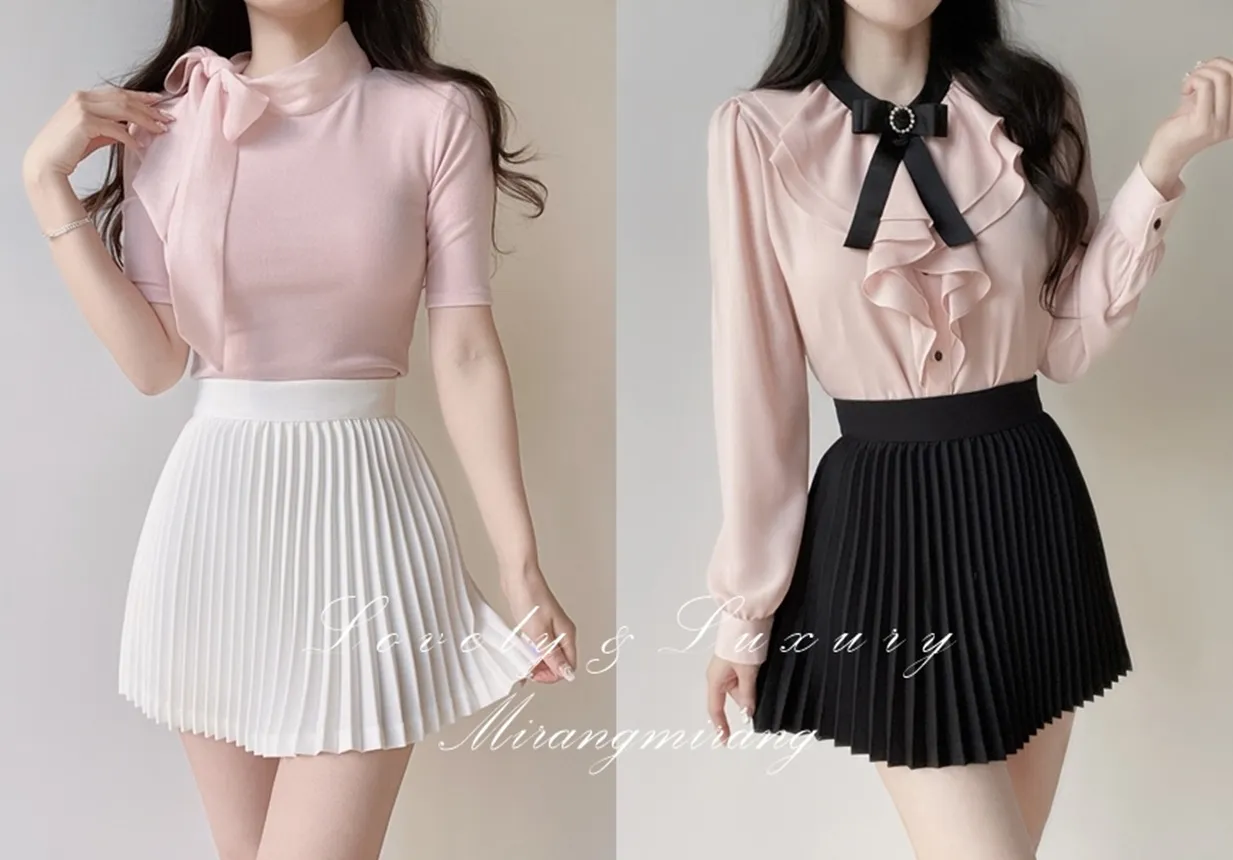 フレアプリーツミニスカート | mirangmirang | 詳細画像1