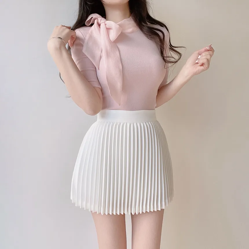 フレアプリーツミニスカート | mirangmirang | 詳細画像9