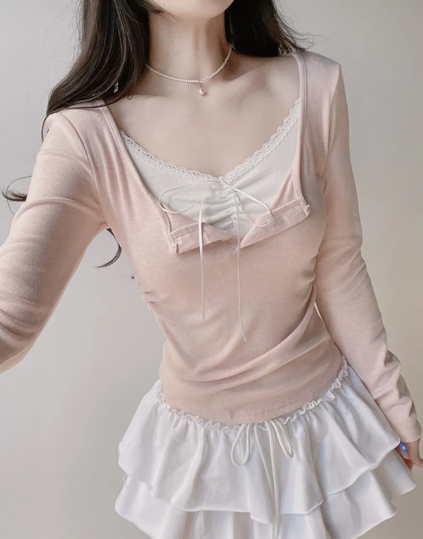 コットンティアードミニフリルドローストリングスカート | mirangmirang | 詳細画像5