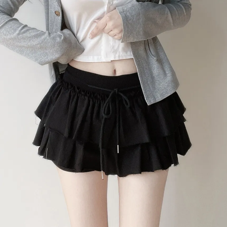 コットンティアードミニフリルドローストリングスカート | mirangmirang | 詳細画像17