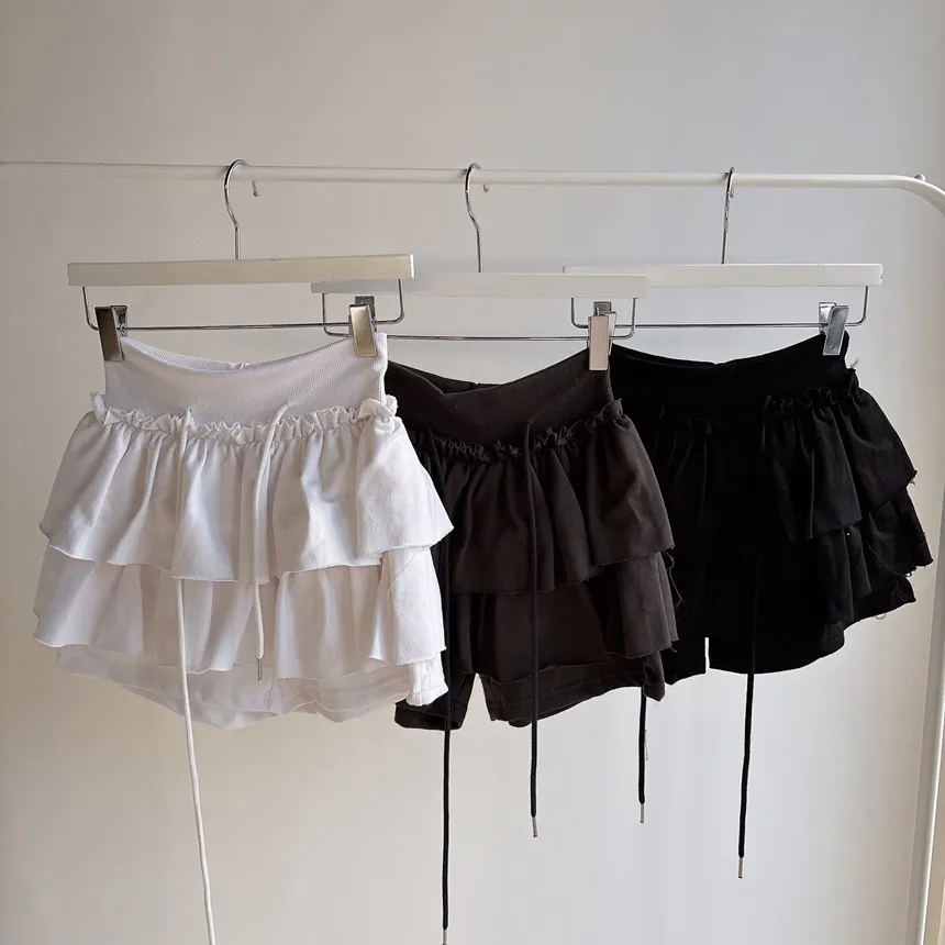 コットンティアードミニフリルドローストリングスカート | mirangmirang | 詳細画像25