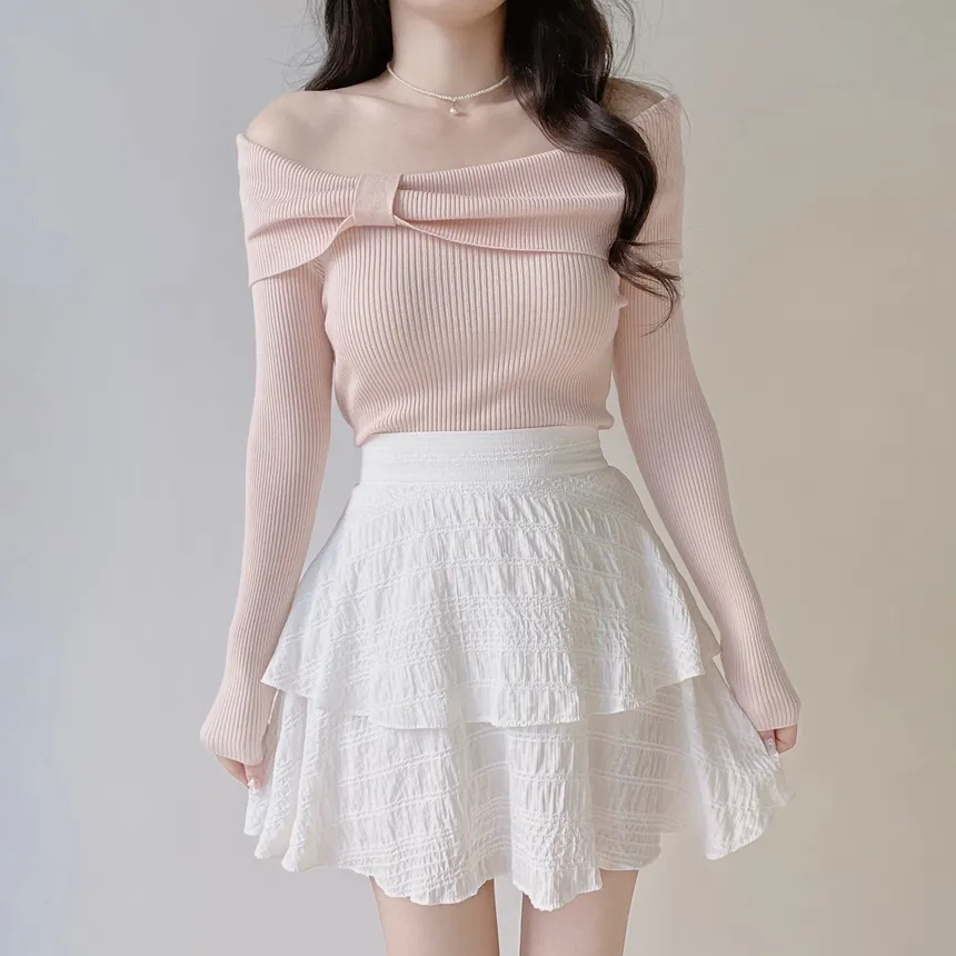 ミニティアードフレアバックゴムスカート | mirangmirang | 詳細画像4