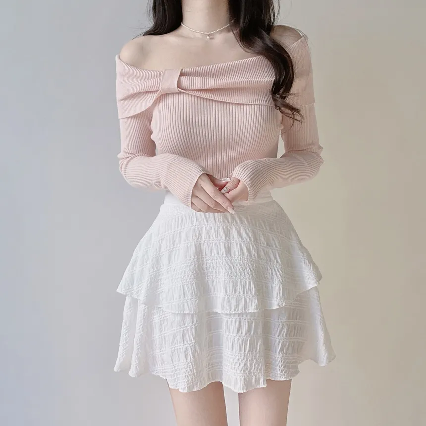 ミニティアードフレアバックゴムスカート | mirangmirang | 詳細画像9