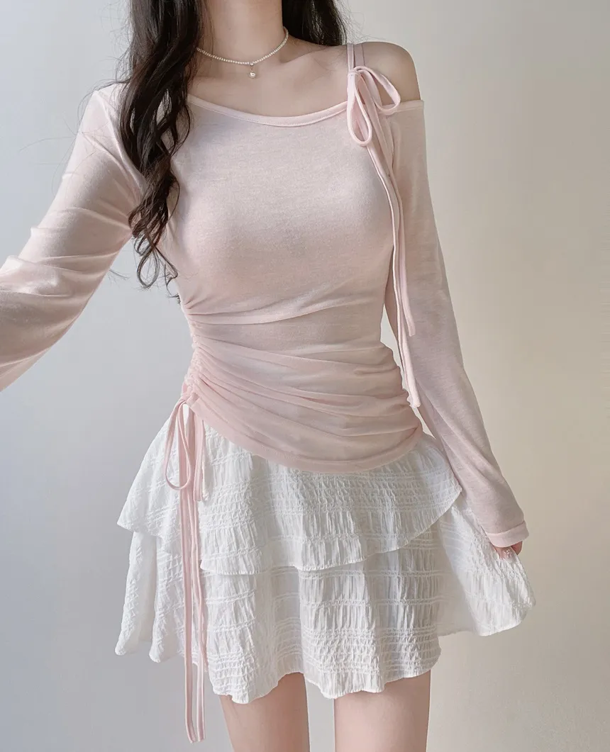 ミニティアードフレアバックゴムスカート | mirangmirang | 詳細画像11