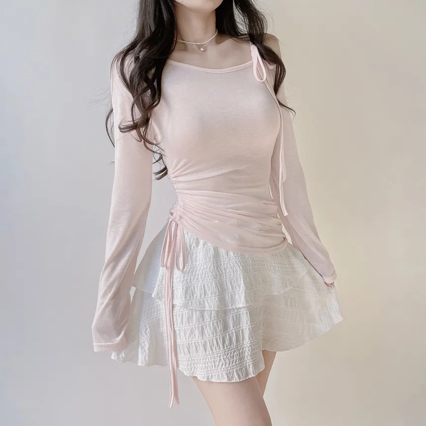 ミニティアードフレアバックゴムスカート | mirangmirang | 詳細画像13