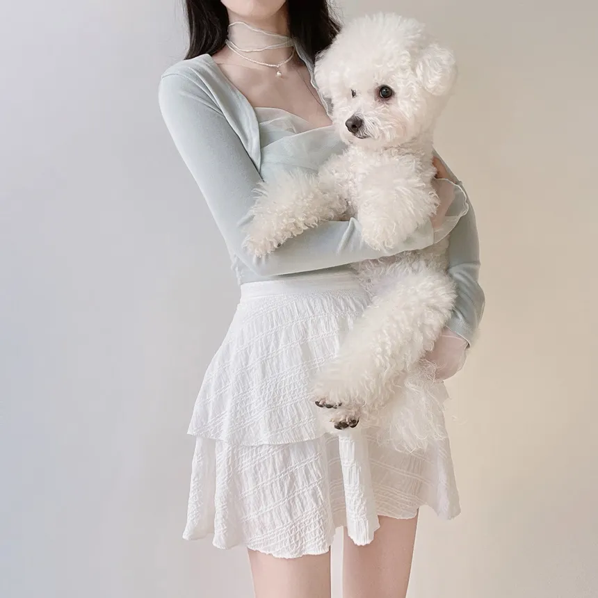 ミニティアードフレアバックゴムスカート | mirangmirang | 詳細画像19