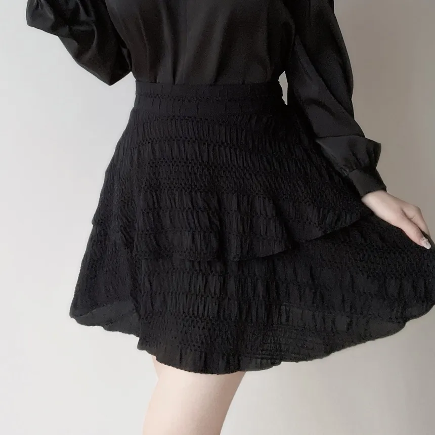 ミニティアードフレアバックゴムスカート | mirangmirang | 詳細画像26