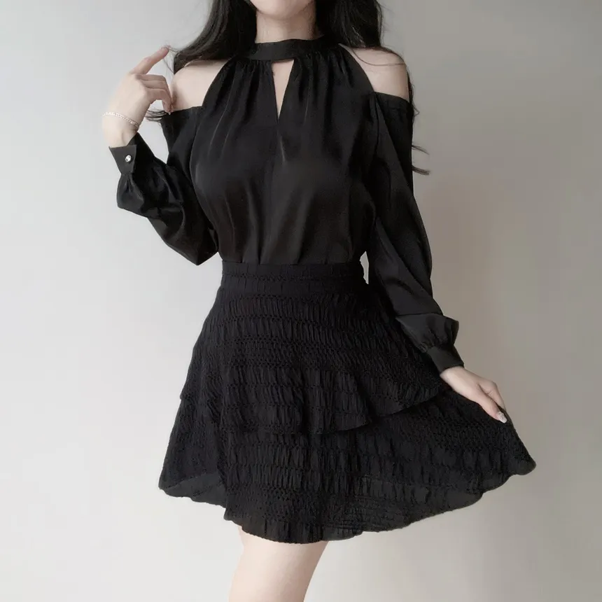 ミニティアードフレアバックゴムスカート | mirangmirang | 詳細画像33