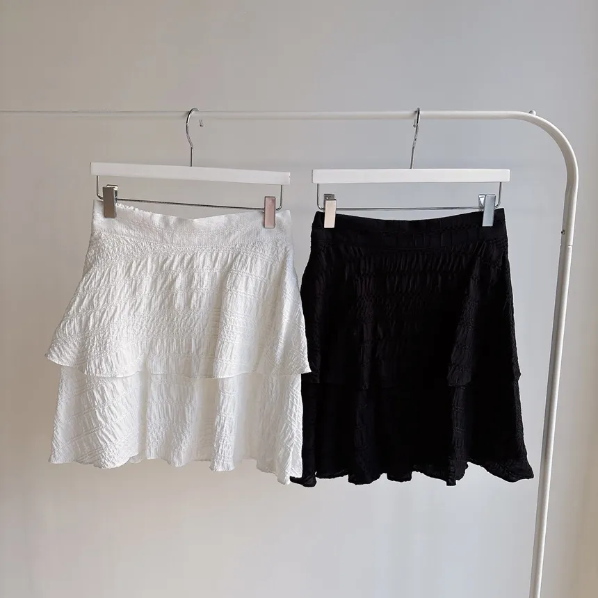 ミニティアードフレアバックゴムスカート | mirangmirang | 詳細画像35