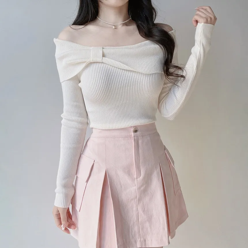 ボックスプリーツバックゴムカーゴAラインミニフェイクポケットスカート | mirangmirang | 詳細画像7