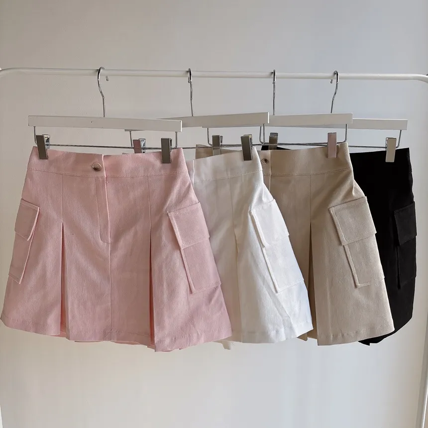 ボックスプリーツバックゴムカーゴAラインミニフェイクポケットスカート | mirangmirang | 詳細画像24